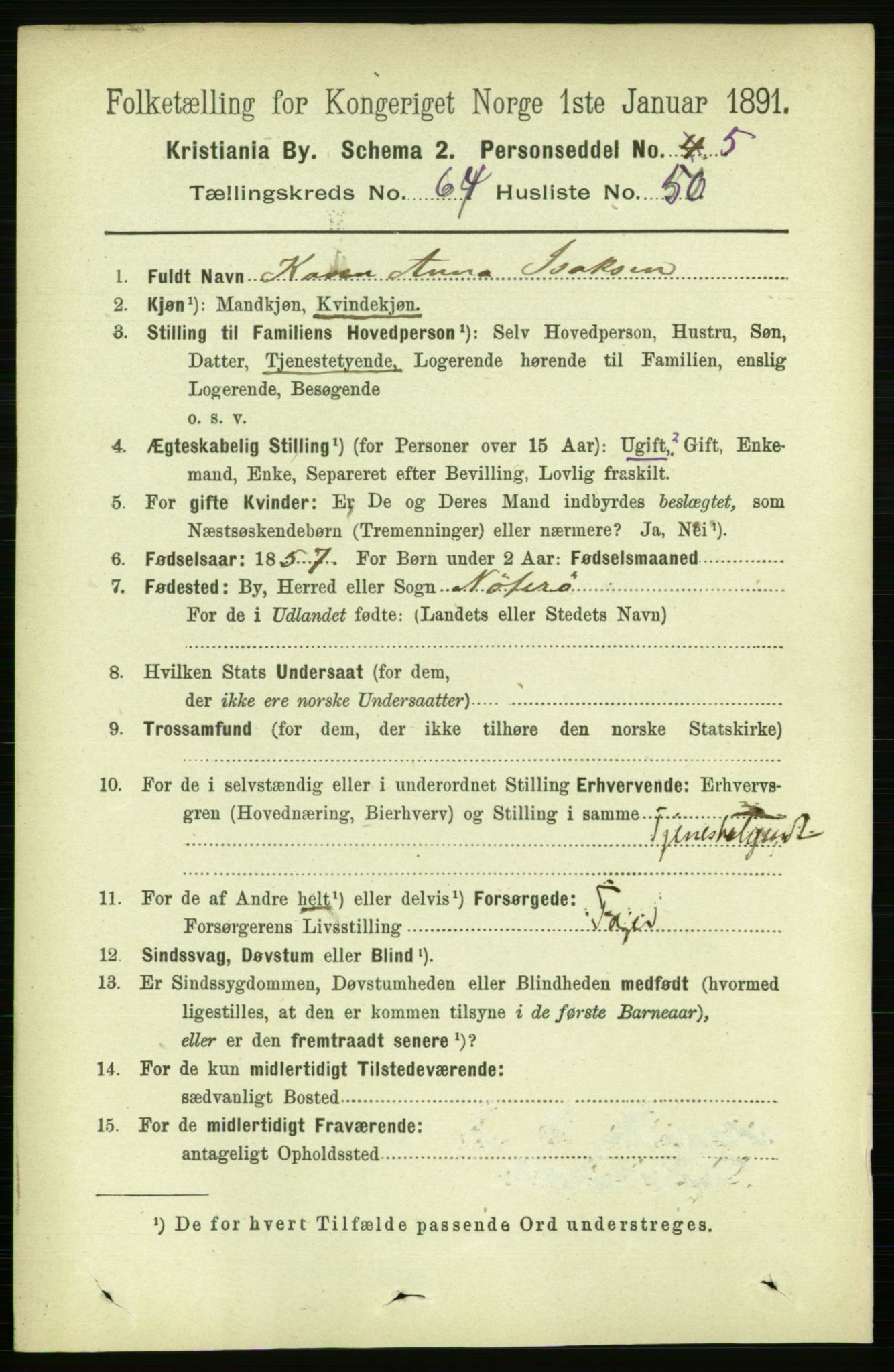 RA, 1891 census for 0301 Kristiania, 1891, p. 34808