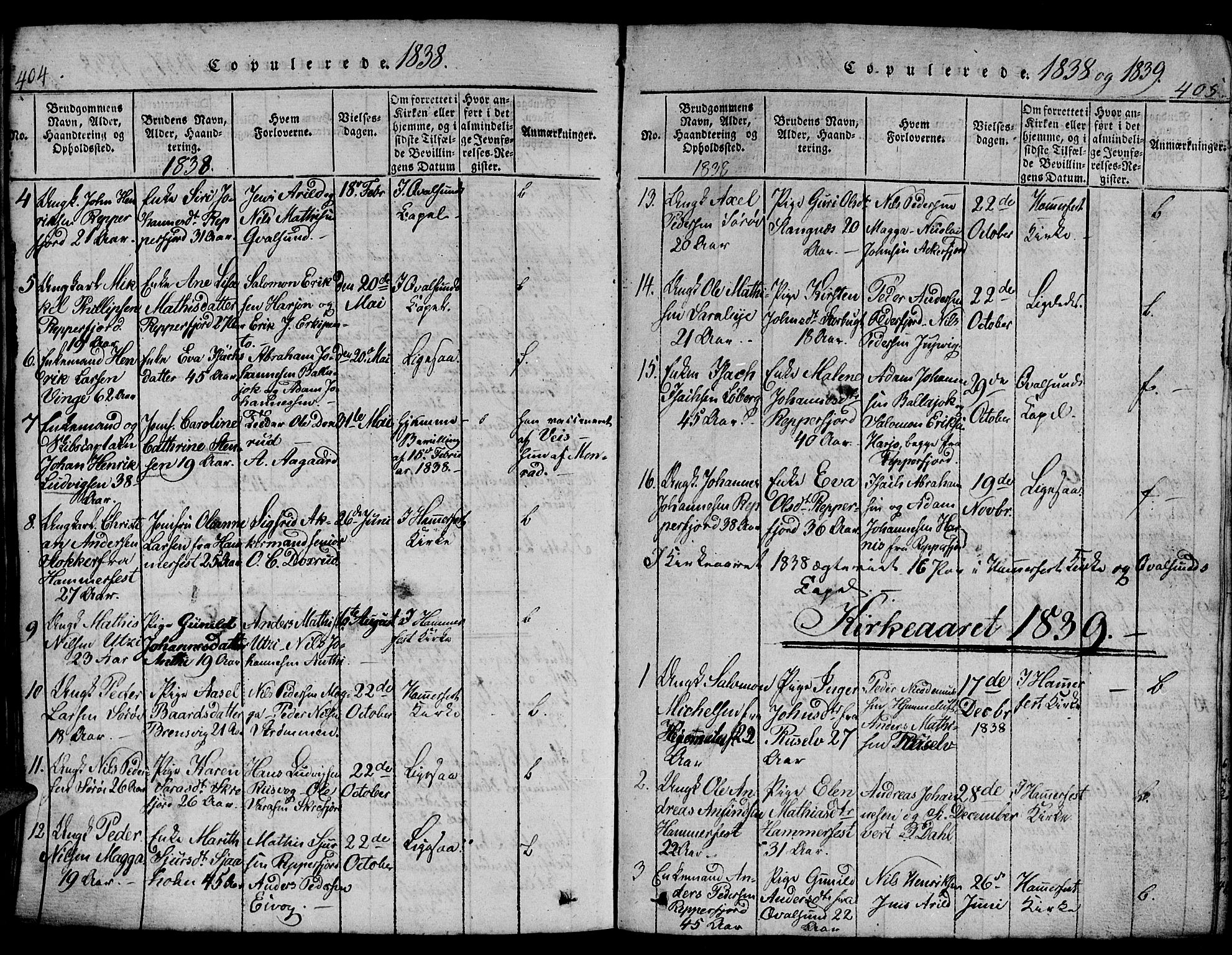 Hammerfest sokneprestkontor, SATØ/S-1347/H/Hb/L0001.klokk: Parish register (copy) no. 1, 1822-1850, p. 404-405
