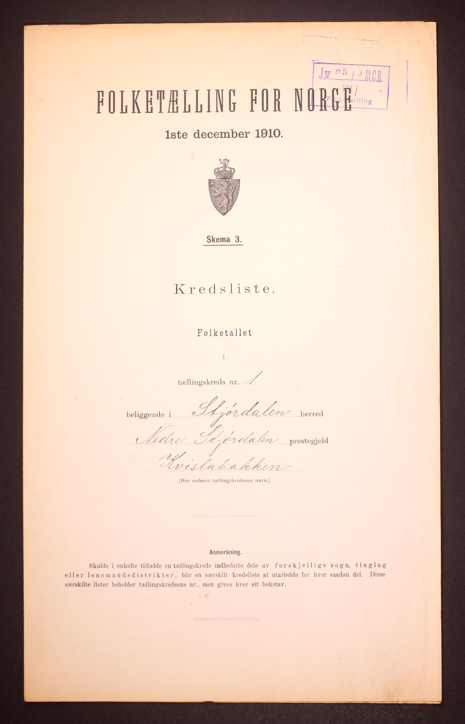RA, 1910 census for Stjørdal, 1910, p. 4