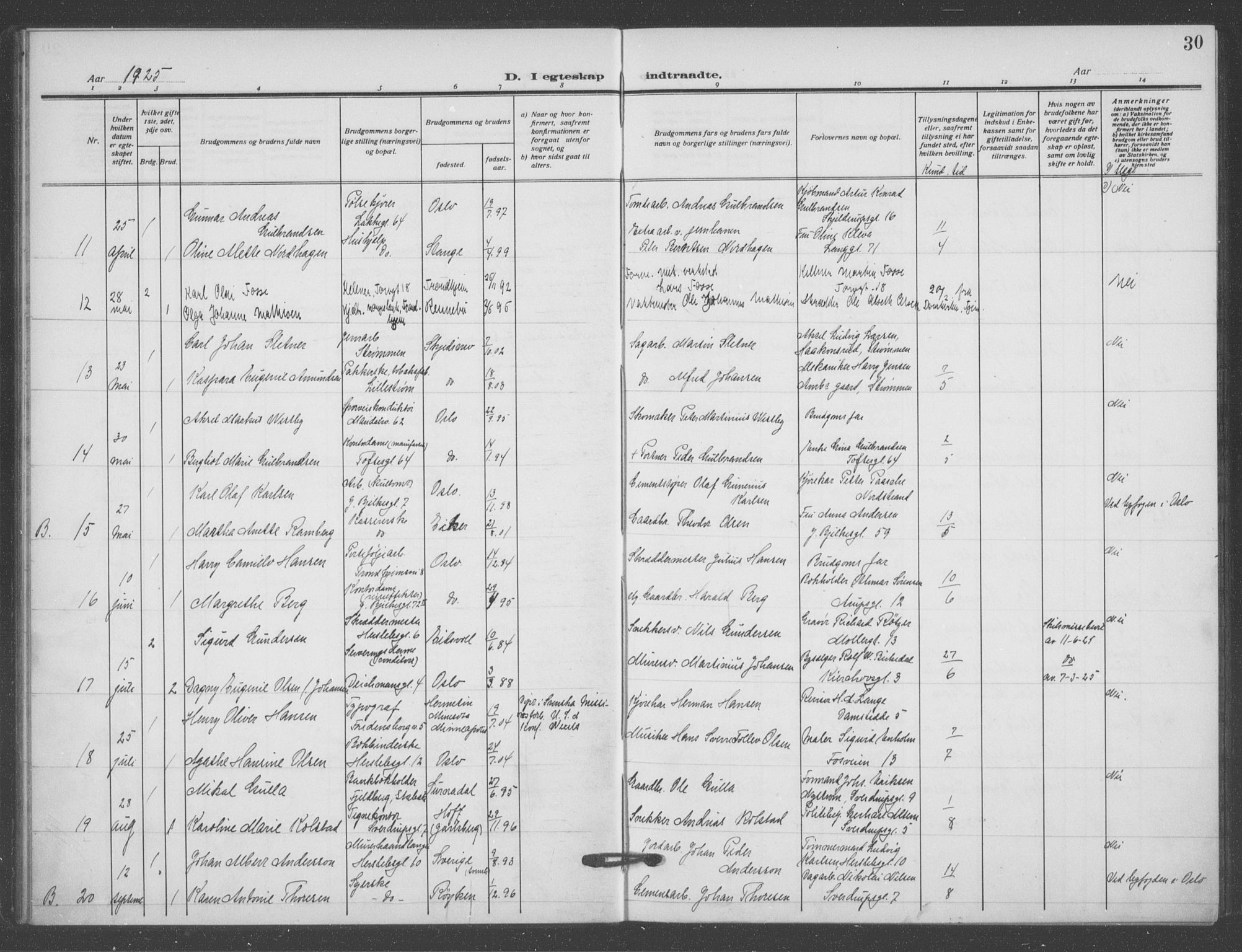 Matteus prestekontor Kirkebøker, AV/SAO-A-10870/F/Fa/L0003: Parish register (official) no. 3, 1917-1938, p. 30