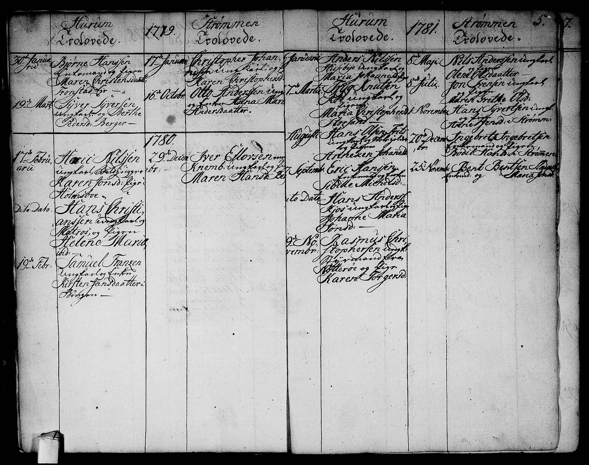 Hurum kirkebøker, SAKO/A-229/F/Fa/L0007: Parish register (official) no. 7, 1771-1810, p. 5