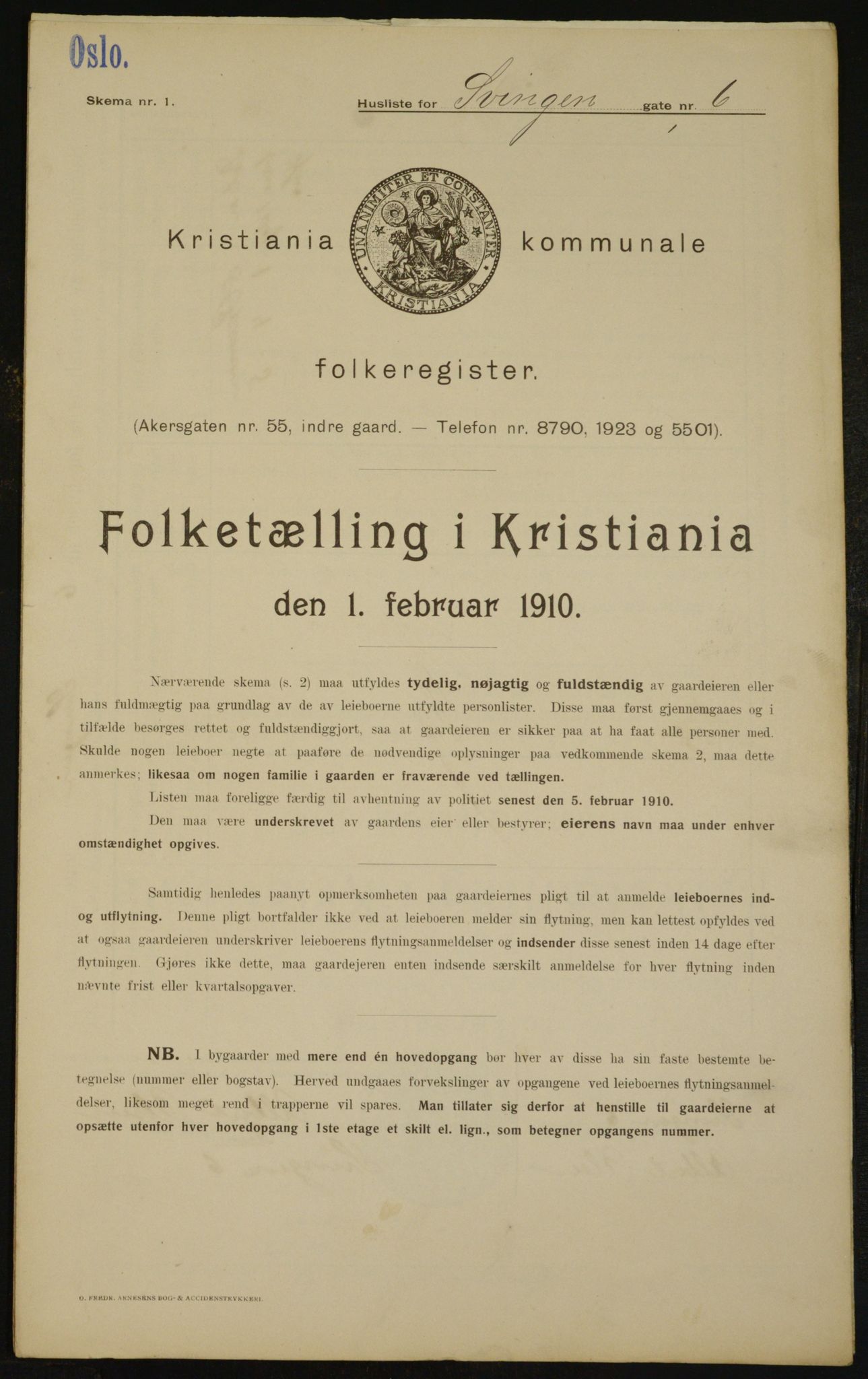 OBA, Municipal Census 1910 for Kristiania, 1910, p. 100655