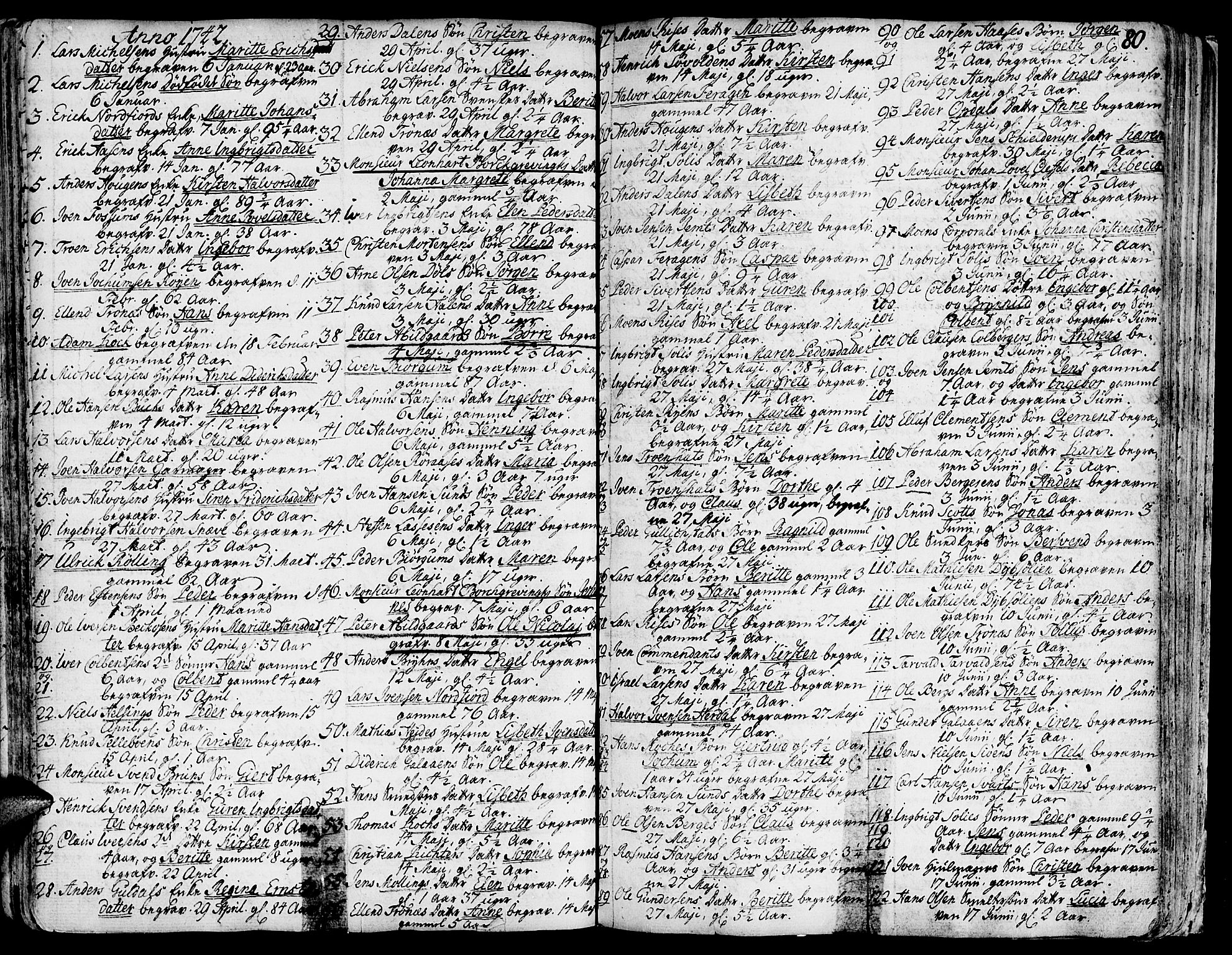 Ministerialprotokoller, klokkerbøker og fødselsregistre - Sør-Trøndelag, SAT/A-1456/681/L0925: Parish register (official) no. 681A03, 1727-1766, p. 80