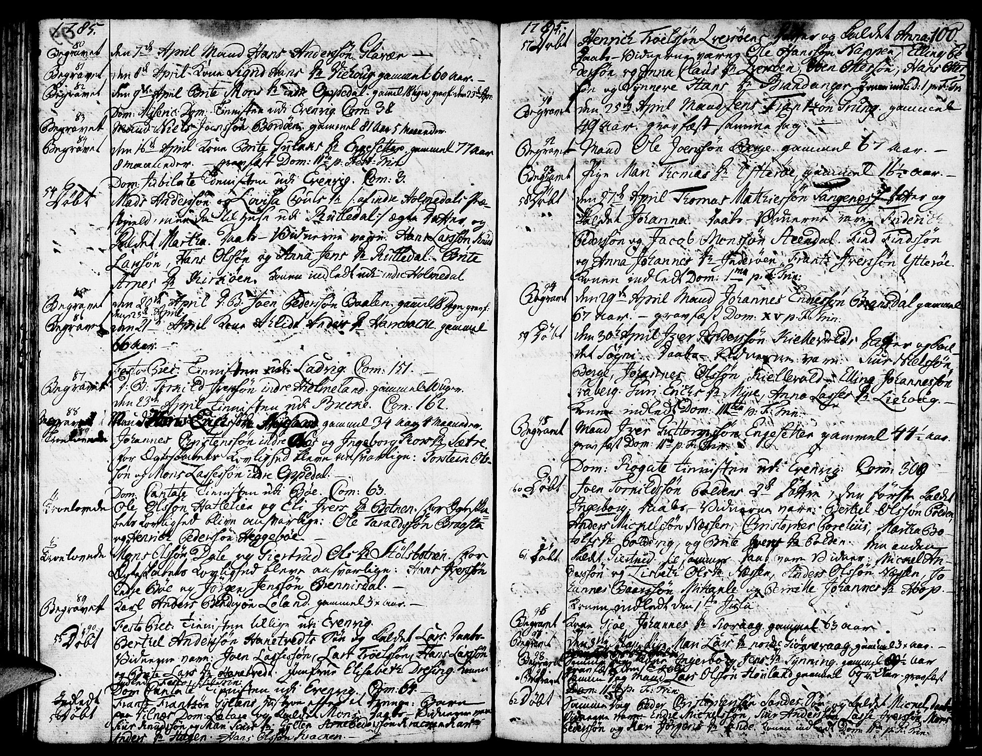 Gulen sokneprestembete, SAB/A-80201/H/Haa/Haaa/L0013: Parish register (official) no. A 13, 1776-1787, p. 100