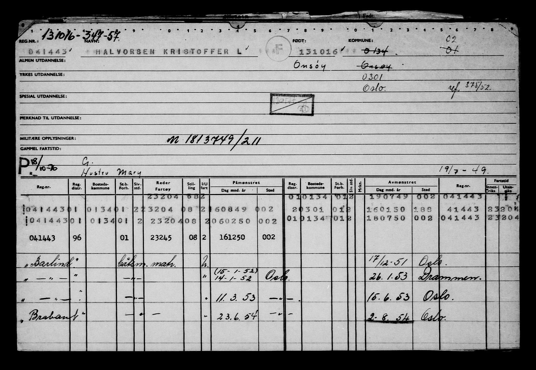 Direktoratet for sjømenn, AV/RA-S-3545/G/Gb/L0143: Hovedkort, 1916, p. 200