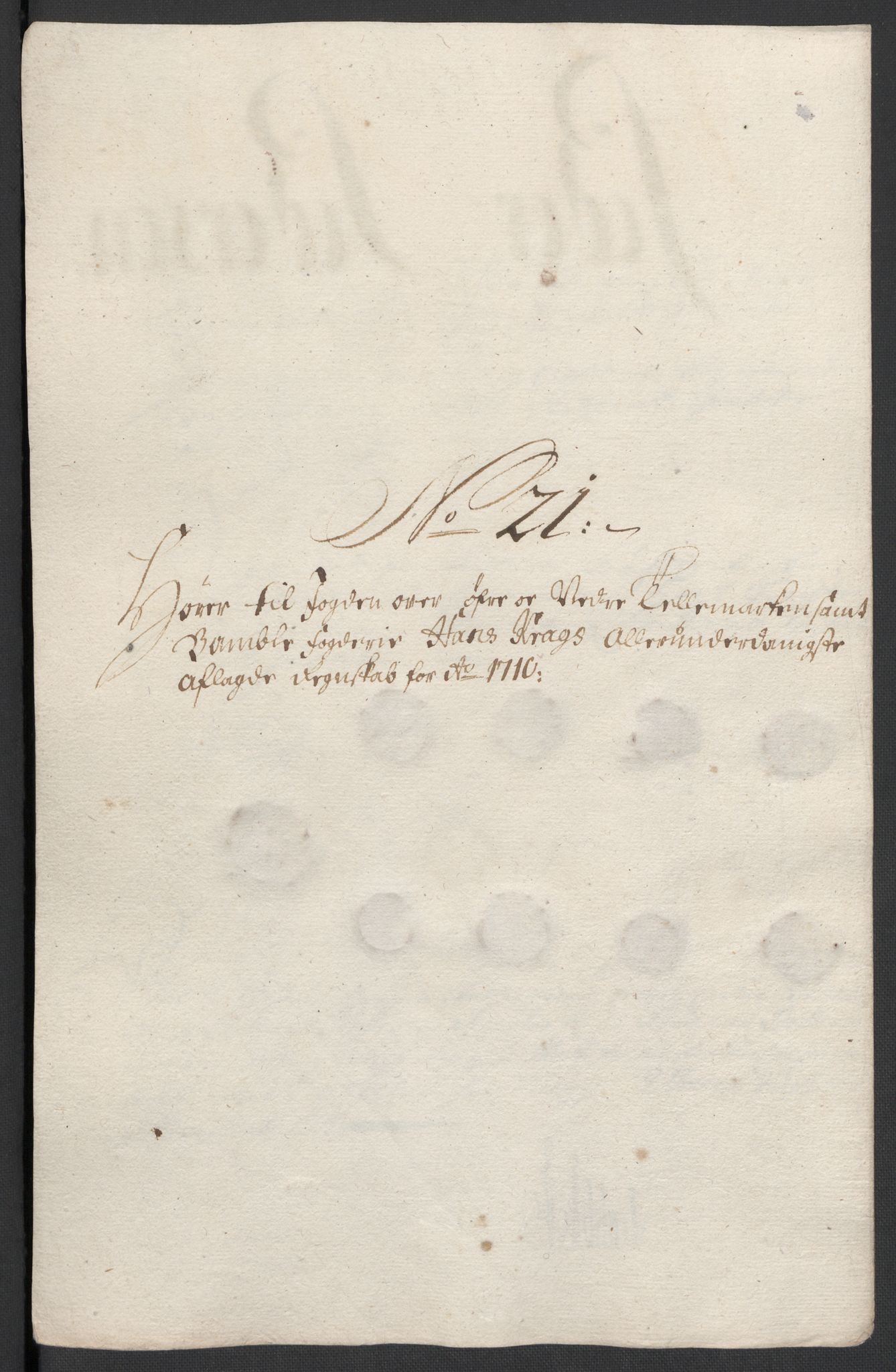 Rentekammeret inntil 1814, Reviderte regnskaper, Fogderegnskap, RA/EA-4092/R36/L2119: Fogderegnskap Øvre og Nedre Telemark og Bamble, 1710, p. 136