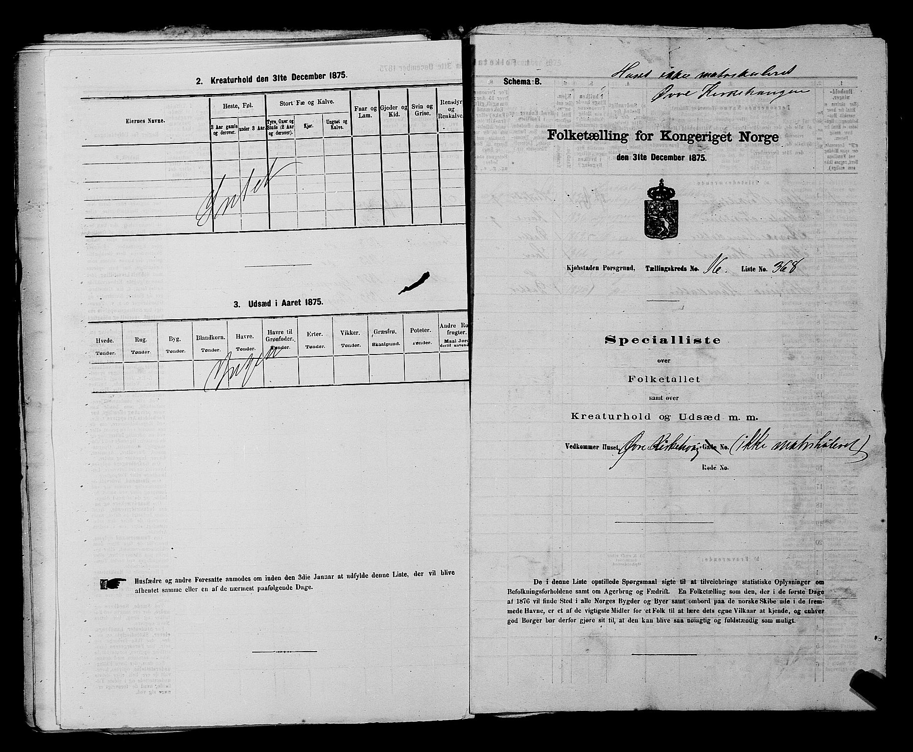 SAKO, 1875 census for 0805P Porsgrunn, 1875, p. 831