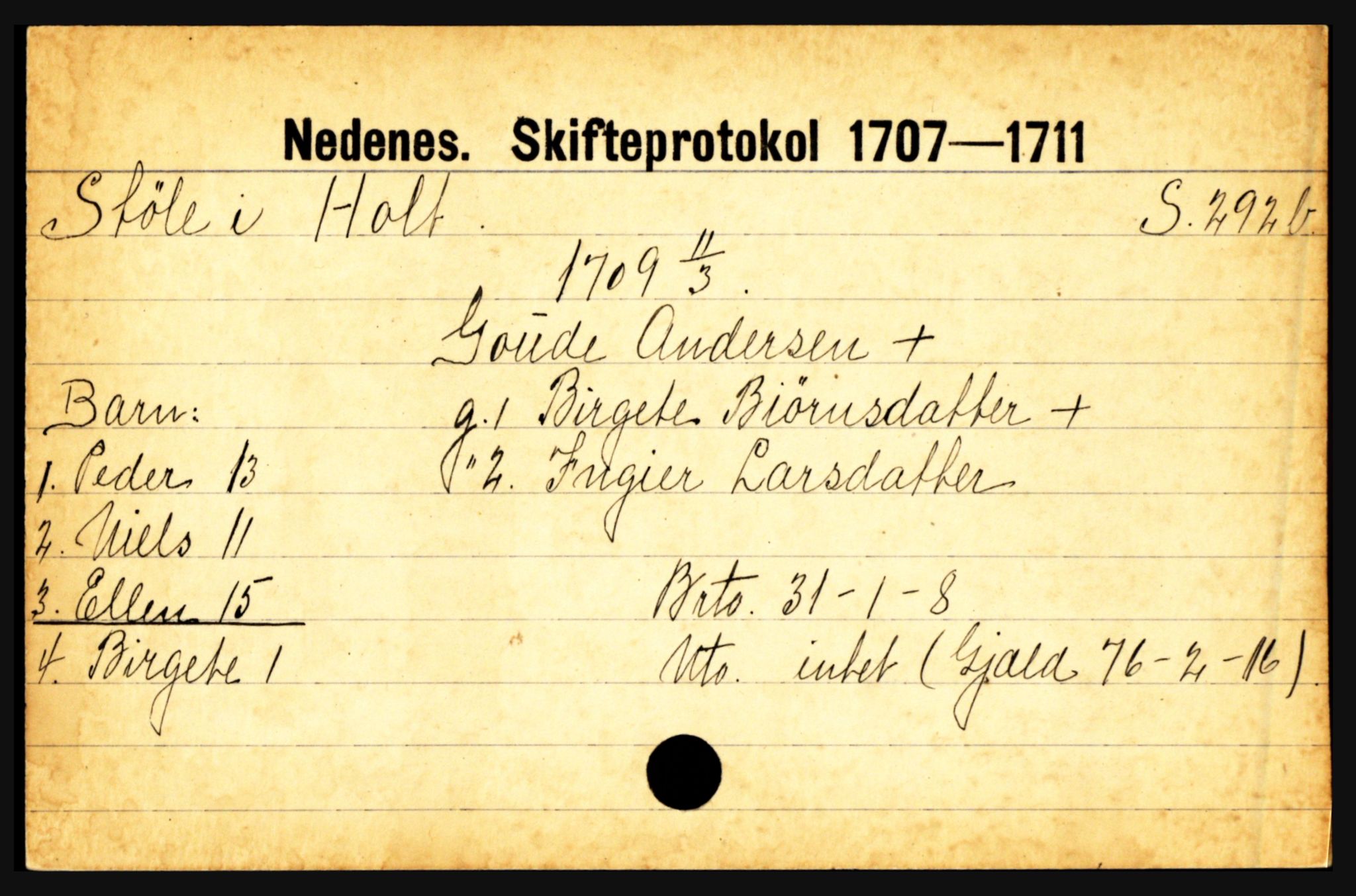 Nedenes sorenskriveri før 1824, AV/SAK-1221-0007/H, p. 29077