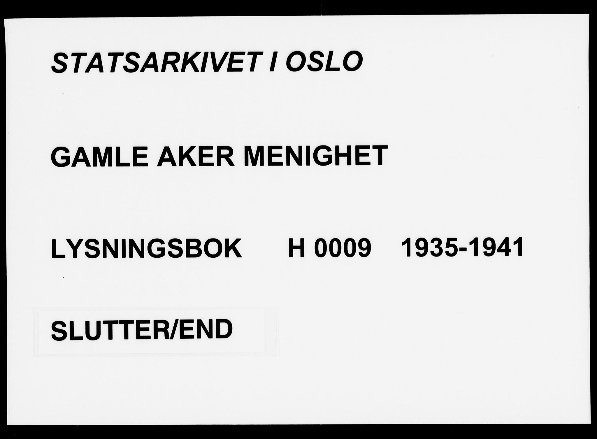 Gamle Aker prestekontor Kirkebøker, AV/SAO-A-10617a/H/L0009: Banns register no. 9, 1935-1941