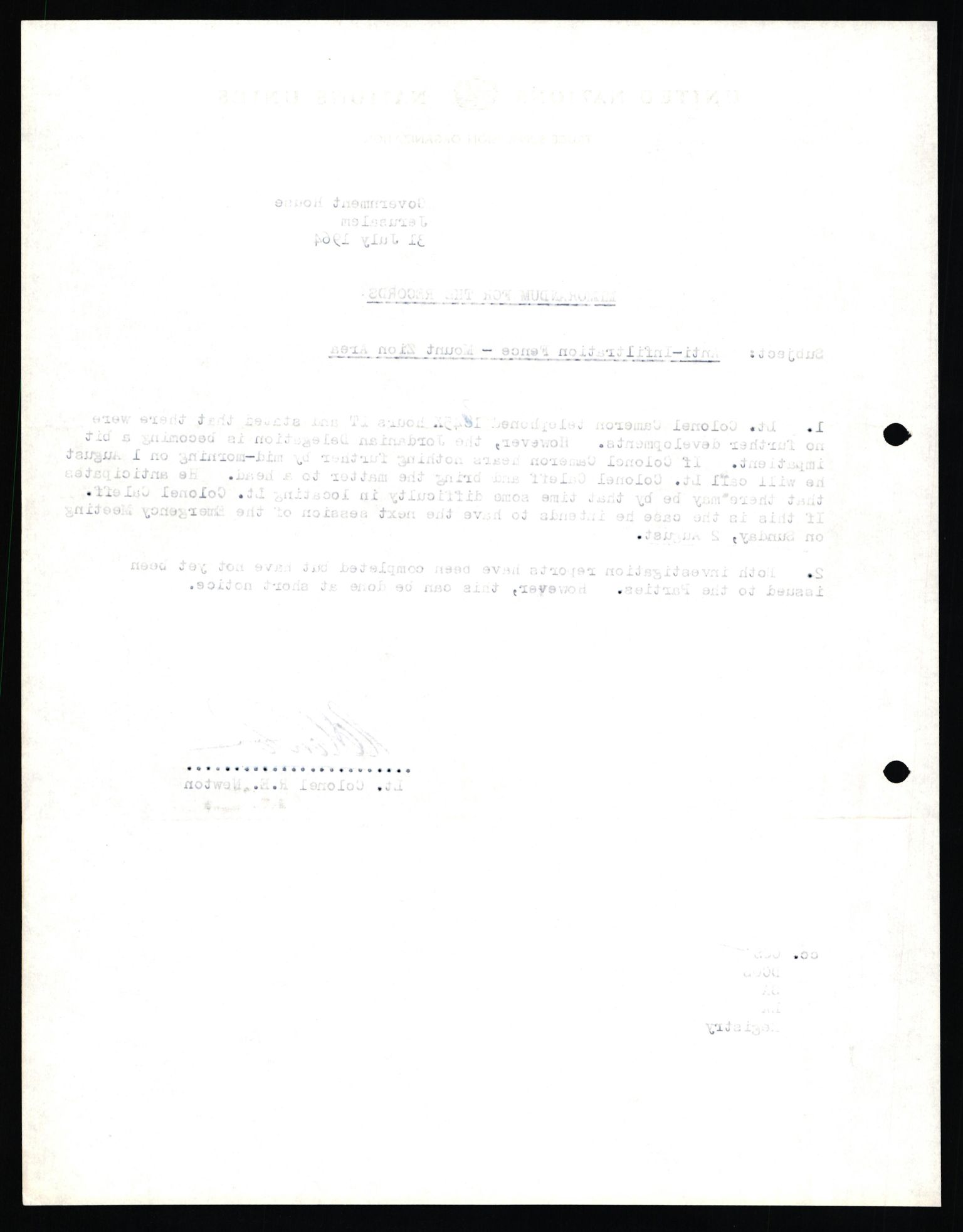 Forsvaret, Militært person- og organisasjonsarkiv, General Odd Bull, AV/RA-RAFA-2951, 1963-1964, p. 1333