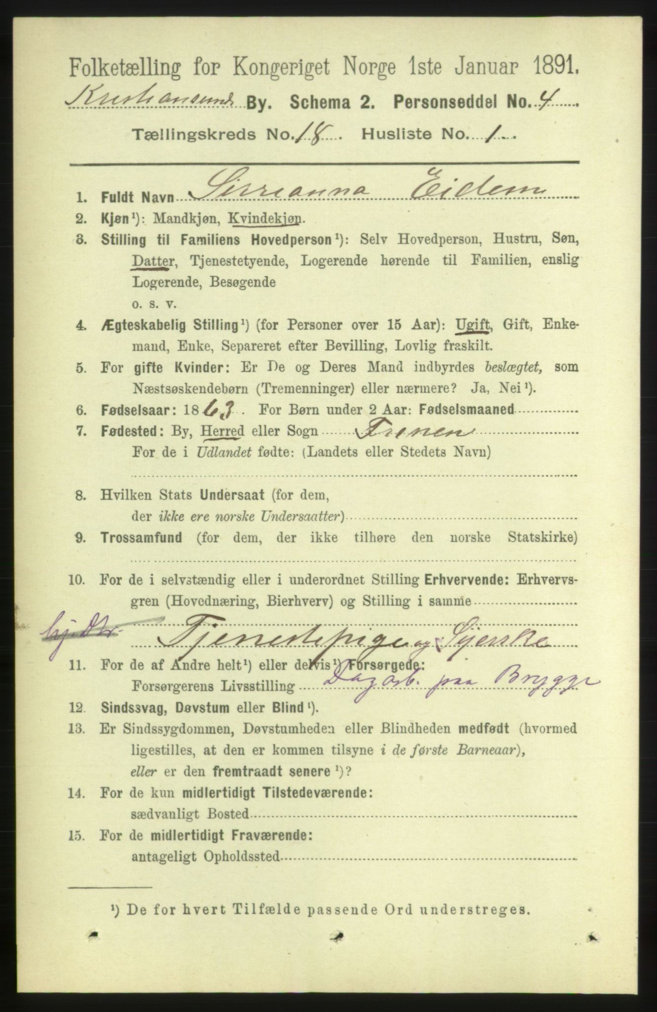 RA, 1891 census for 1503 Kristiansund, 1891, p. 12044