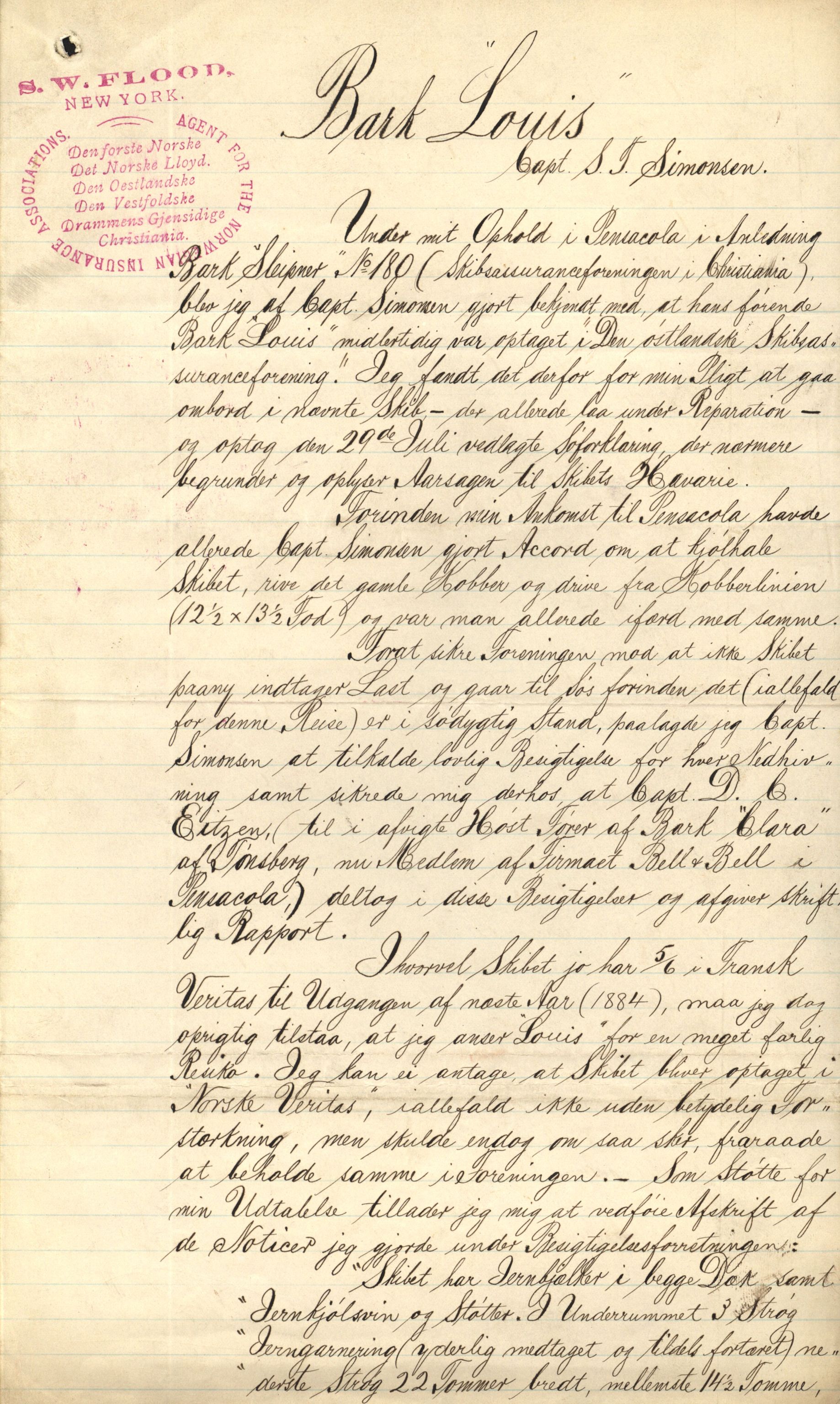 Pa 63 - Østlandske skibsassuranceforening, VEMU/A-1079/G/Ga/L0016/0011: Havaridokumenter / Elise, Dux, Dagmar, Dacapo, Louis, Iphignia, 1883, p. 52