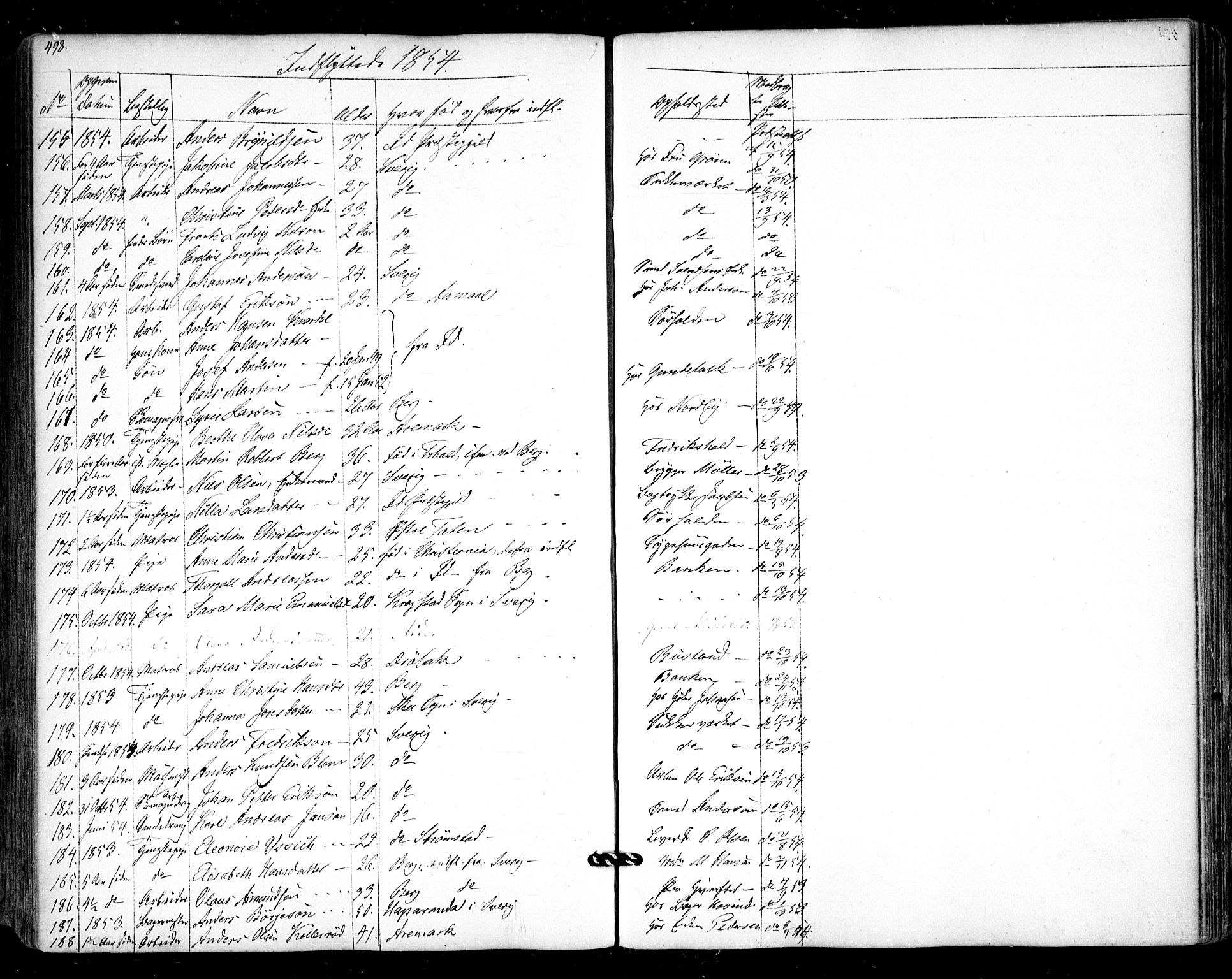 Halden prestekontor Kirkebøker, AV/SAO-A-10909/F/Fa/L0006: Parish register (official) no. I 6, 1845-1856, p. 498