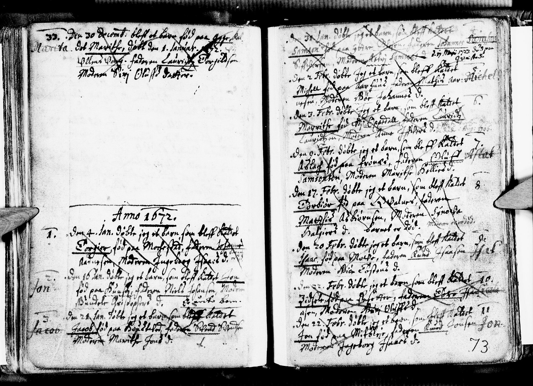 Ullensvang sokneprestembete, SAB/A-78701/H/Haa: Parish register (official) no. A 1 /1, 1669-1718, p. 73