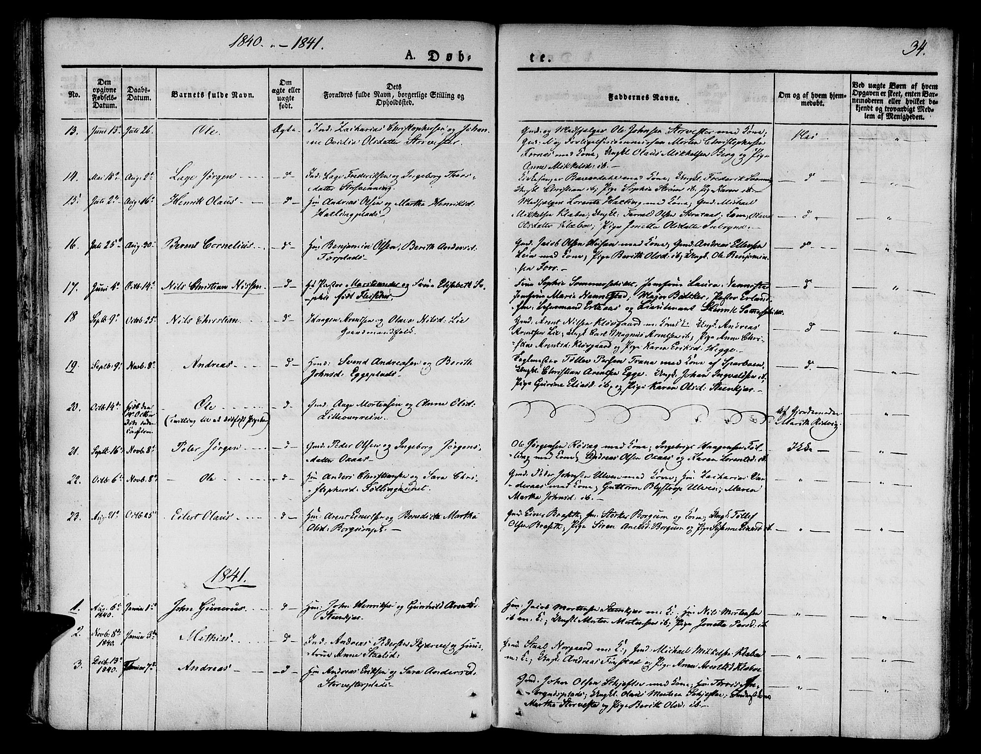 Ministerialprotokoller, klokkerbøker og fødselsregistre - Nord-Trøndelag, SAT/A-1458/746/L0445: Parish register (official) no. 746A04, 1826-1846, p. 34