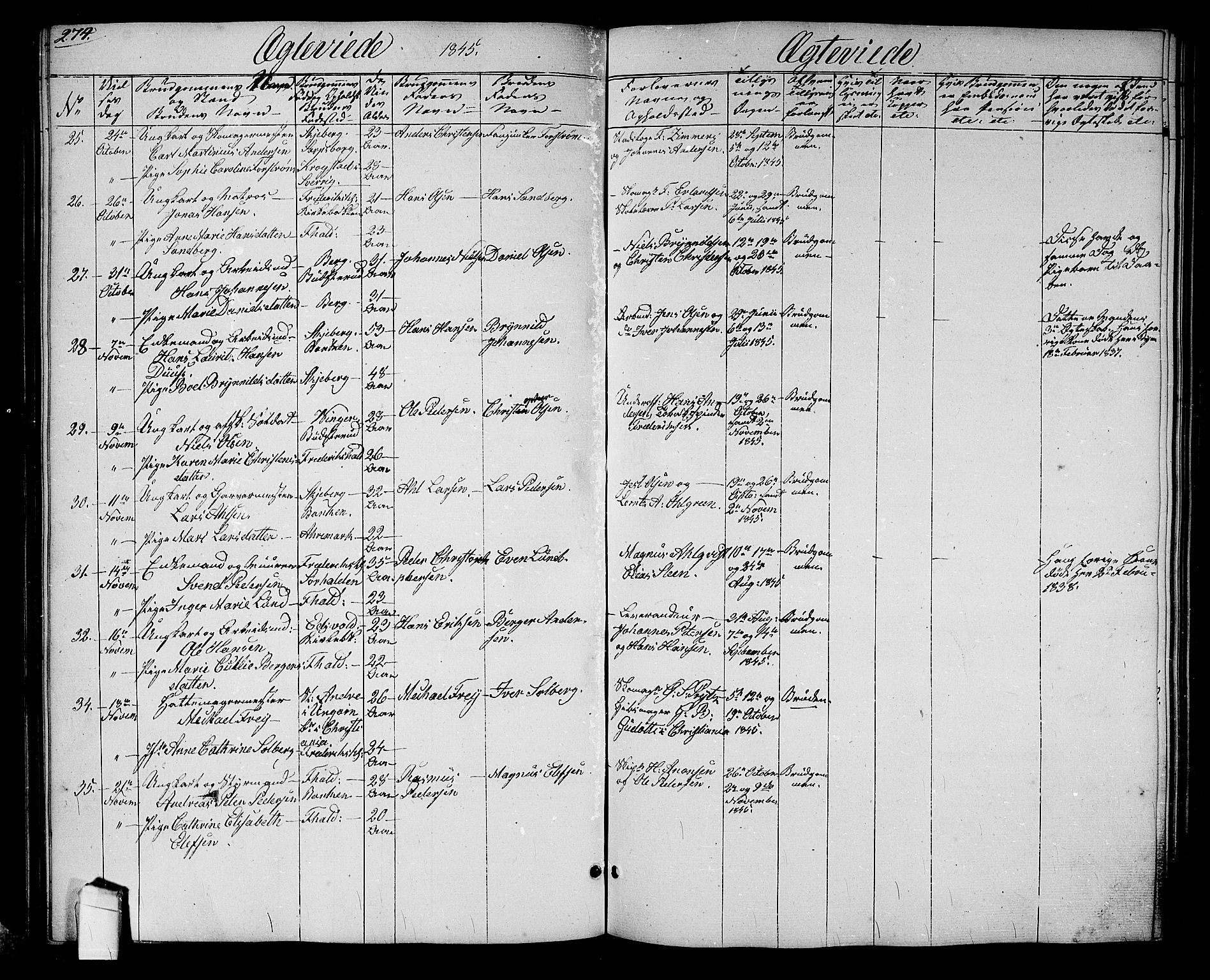 Halden prestekontor Kirkebøker, SAO/A-10909/G/Ga/L0004: Parish register (copy) no. 4, 1845-1854, p. 274