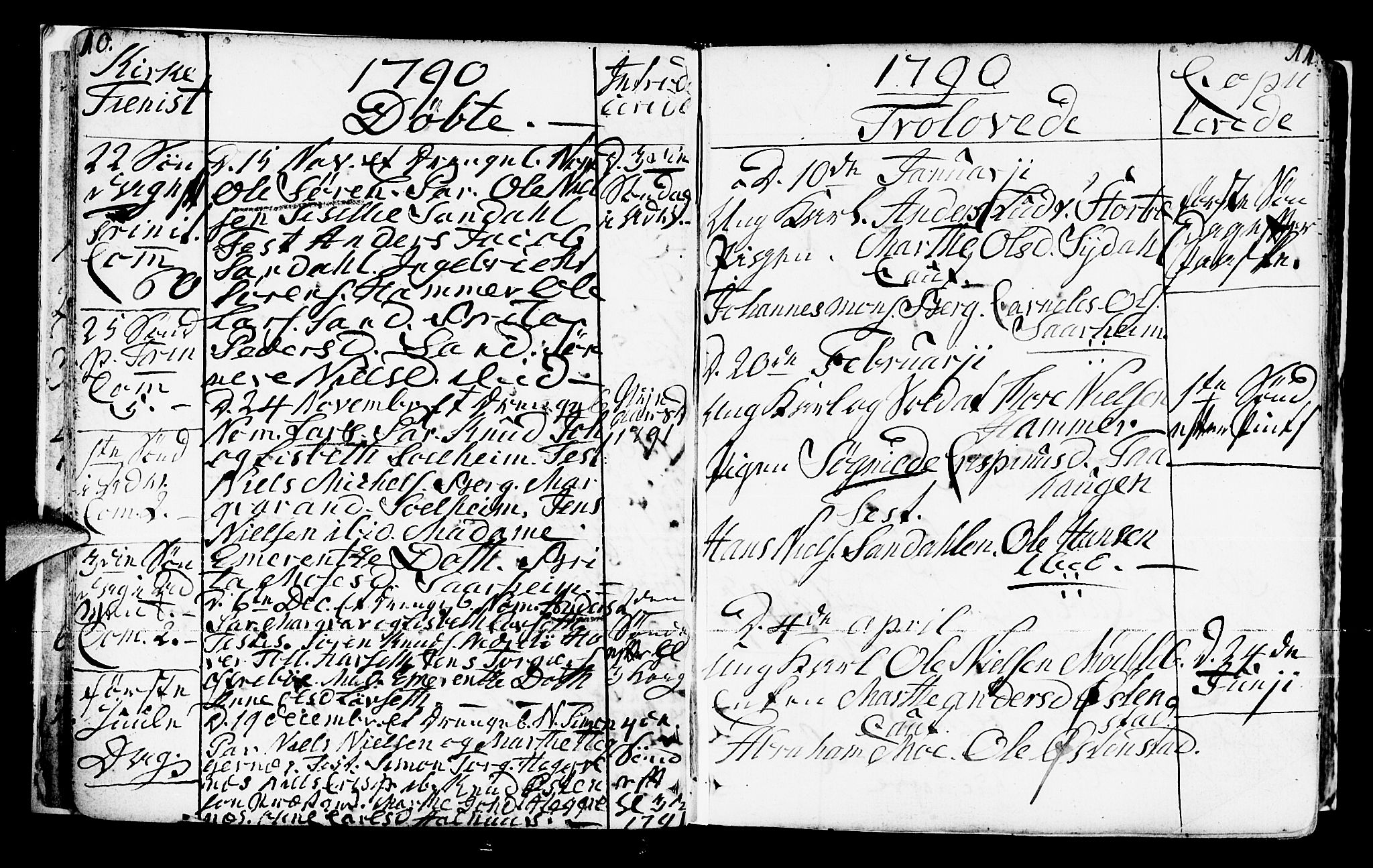 Jølster sokneprestembete, AV/SAB-A-80701/H/Haa/Haaa/L0005: Parish register (official) no. A 5, 1790-1821, p. 10-11