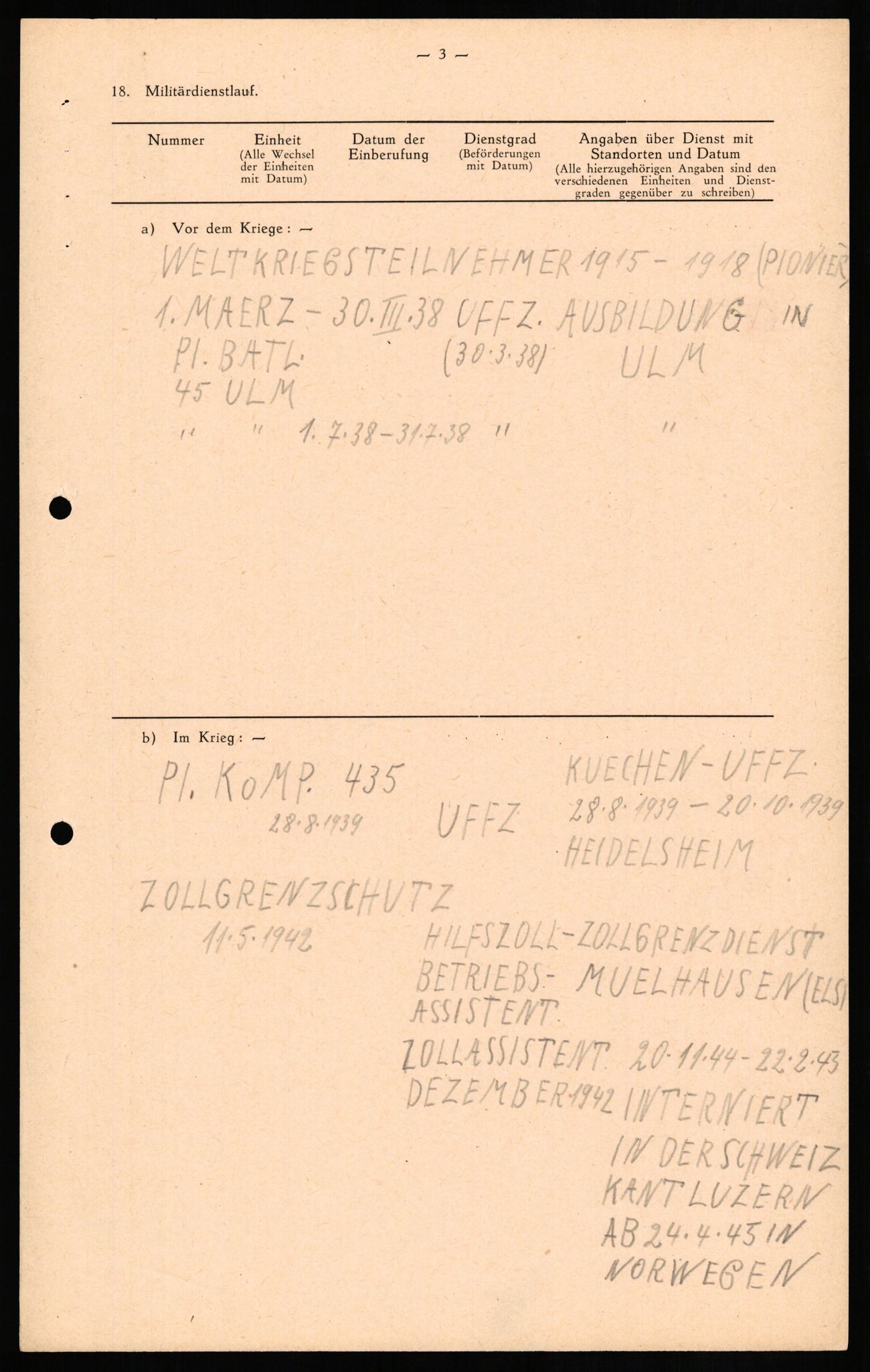 Forsvaret, Forsvarets overkommando II, RA/RAFA-3915/D/Db/L0015: CI Questionaires. Tyske okkupasjonsstyrker i Norge. Tyskere., 1945-1946, p. 161