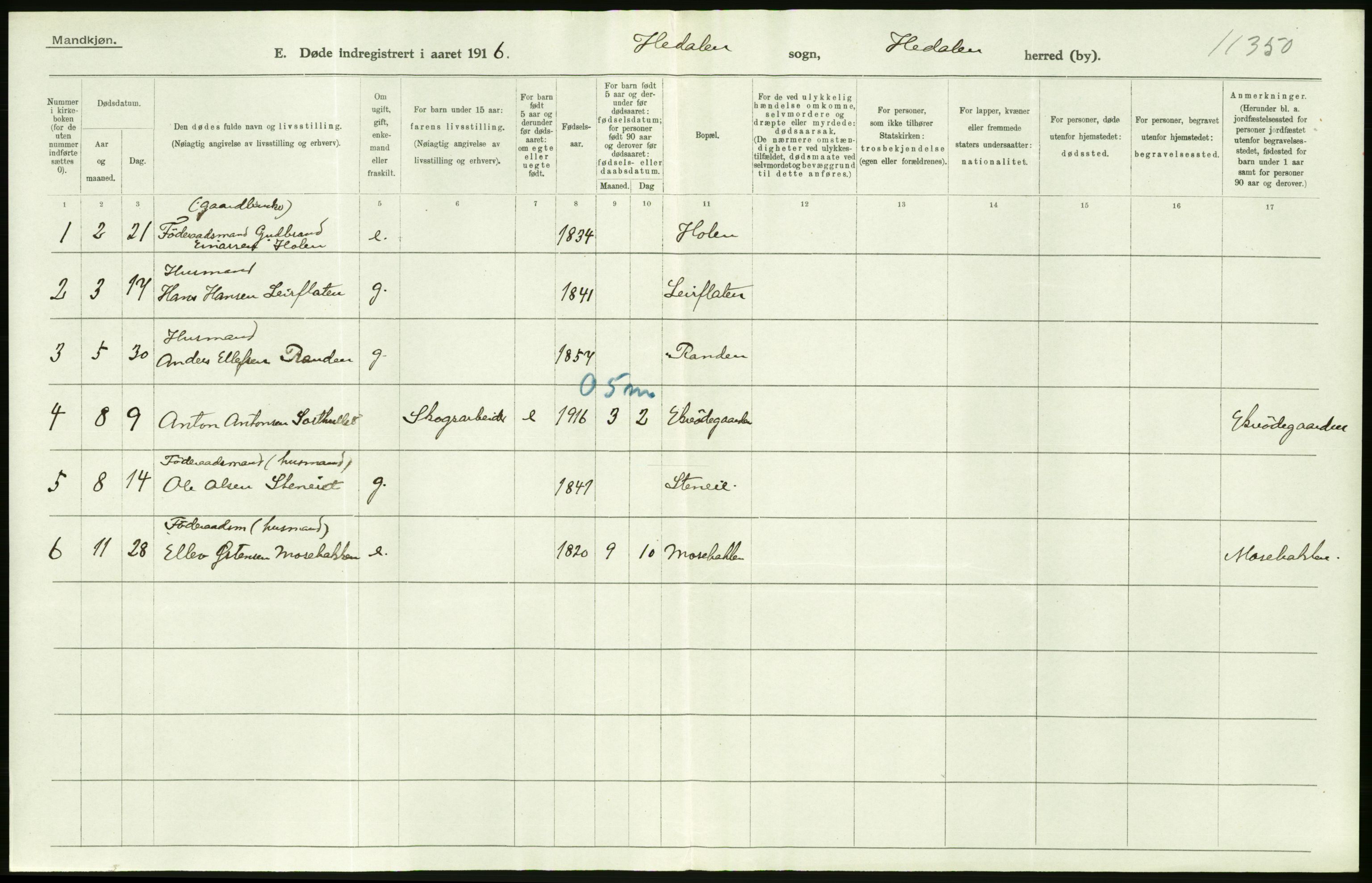 Statistisk sentralbyrå, Sosiodemografiske emner, Befolkning, AV/RA-S-2228/D/Df/Dfb/Dfbf/L0016: Kristians amt: Døde. Bygder og byer., 1916, p. 32