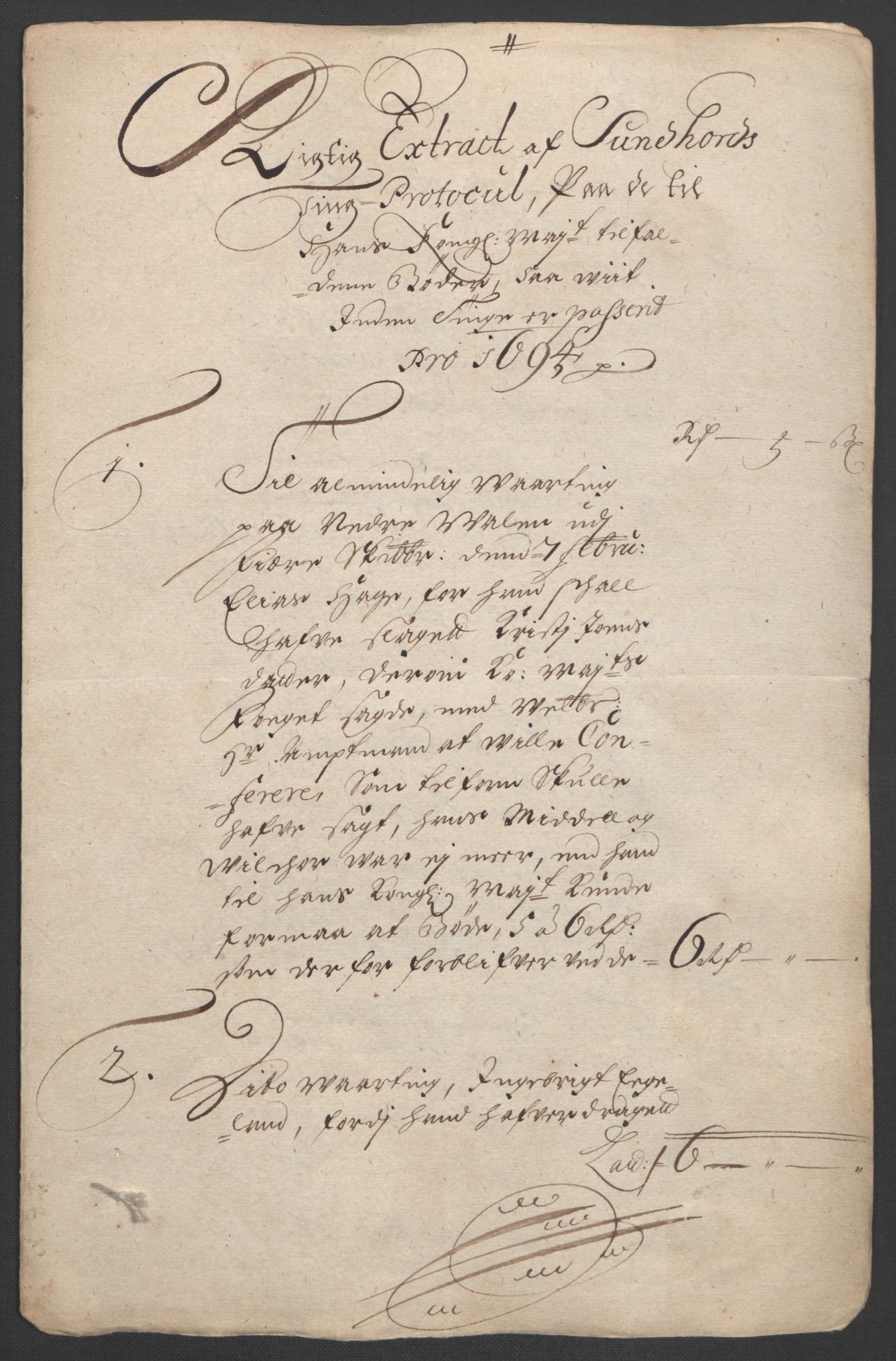 Rentekammeret inntil 1814, Reviderte regnskaper, Fogderegnskap, AV/RA-EA-4092/R48/L2975: Fogderegnskap Sunnhordland og Hardanger, 1694, p. 97