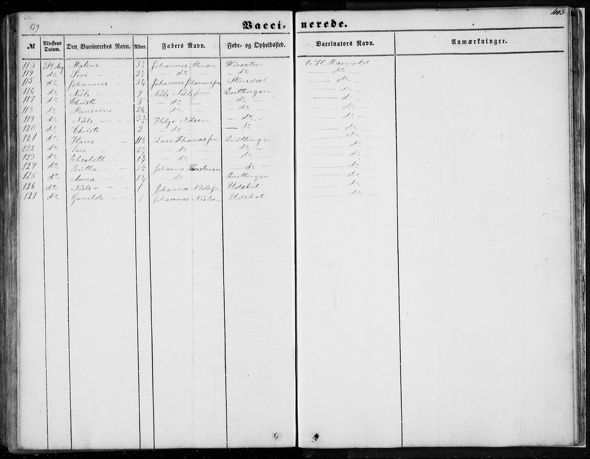 Os sokneprestembete, SAB/A-99929: Parish register (official) no. A 16, 1851-1859, p. 403