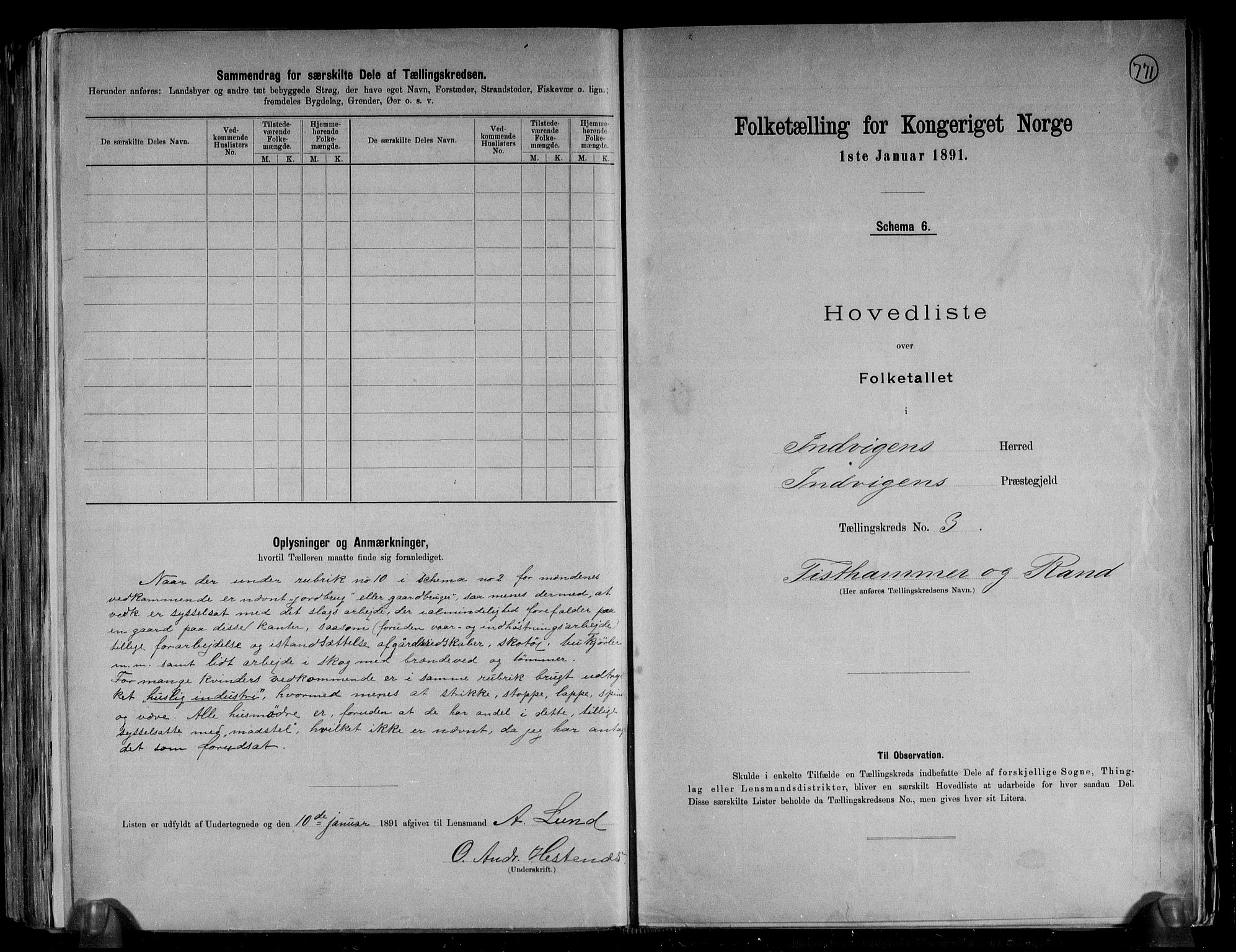 RA, 1891 census for 1447 Innvik, 1891, p. 14