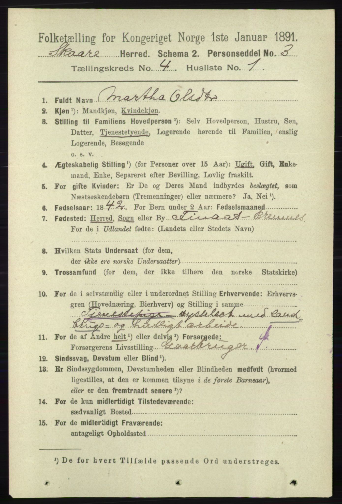 RA, 1891 census for 1153 Skåre, 1891, p. 1756