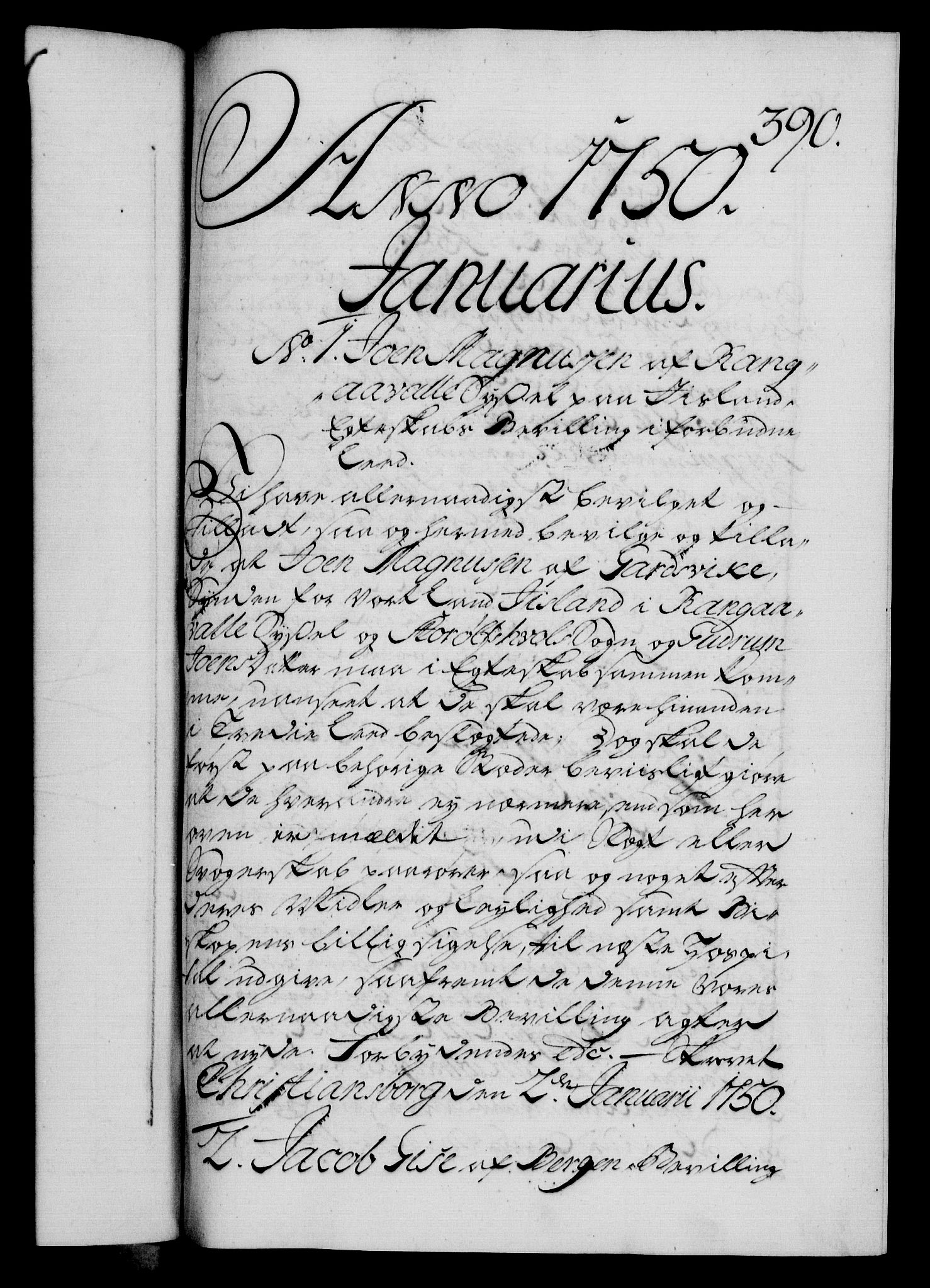 Danske Kanselli 1572-1799, AV/RA-EA-3023/F/Fc/Fca/Fcaa/L0036: Norske registre, 1749-1750, p. 390a