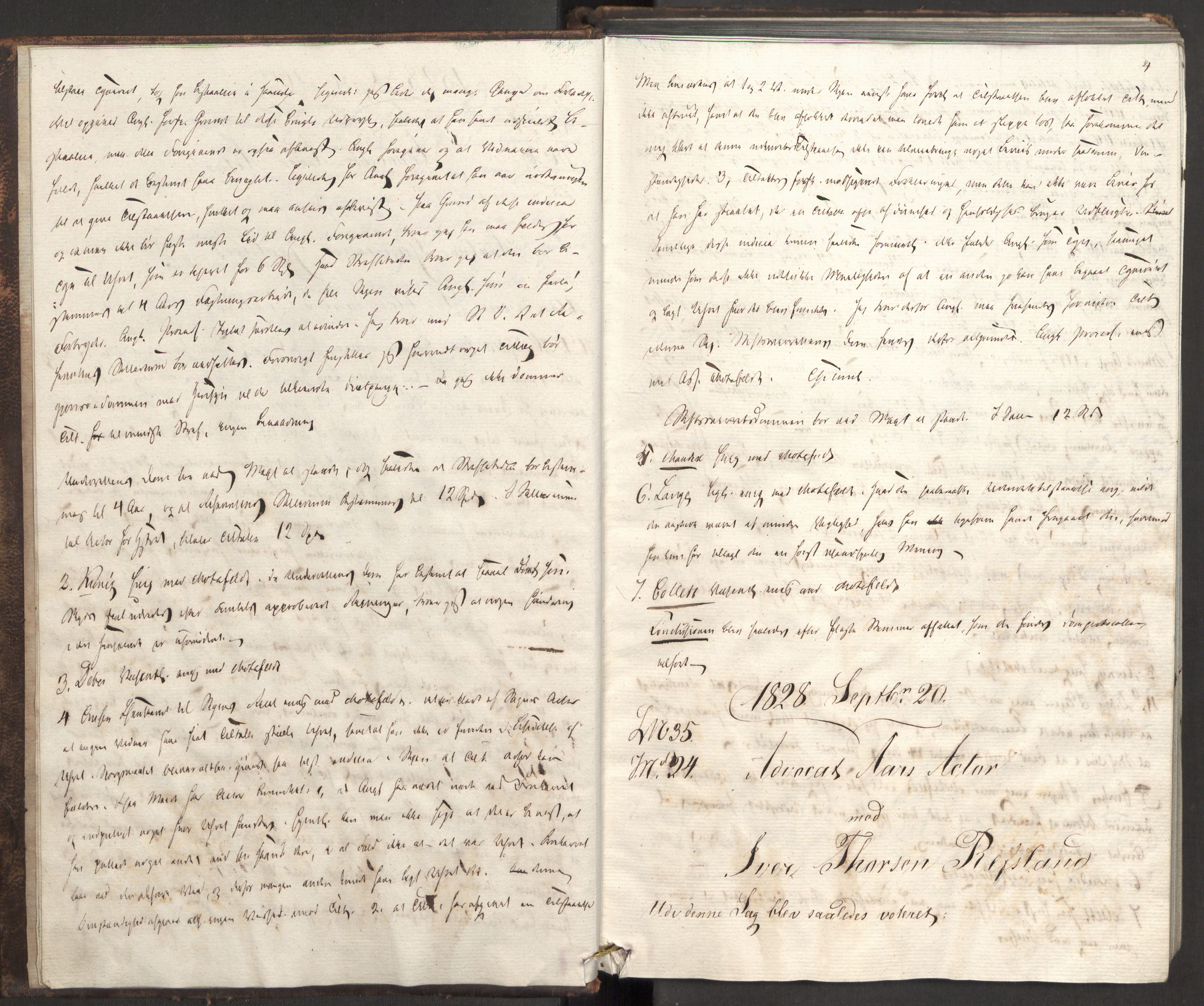 Høyesterett, AV/RA-S-1002/E/Eb/Ebb/L0016/0001: Voteringsprotokoller / Voteringsprotokoll, 1828, p. 3b-4a
