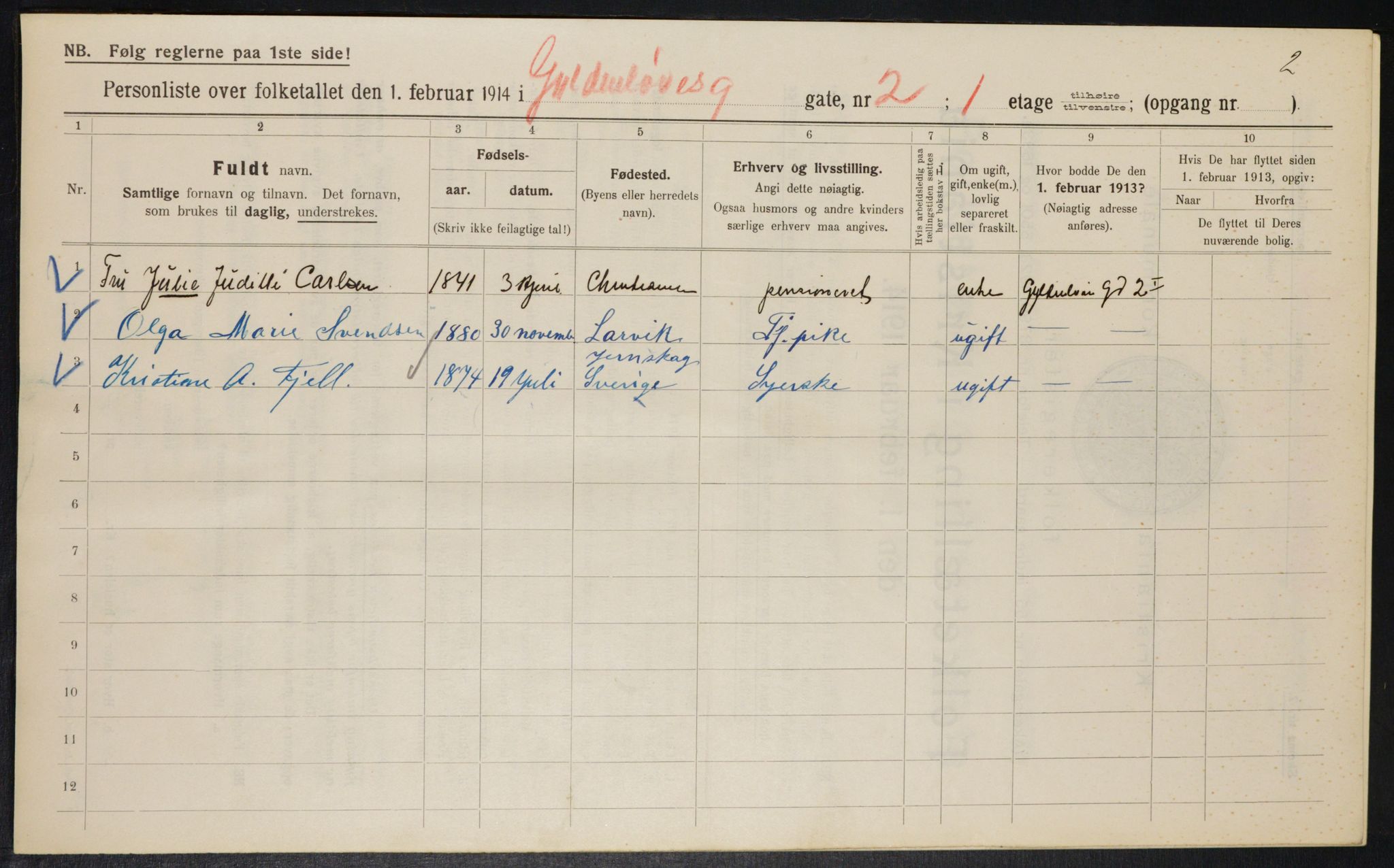 OBA, Municipal Census 1914 for Kristiania, 1914, p. 32546