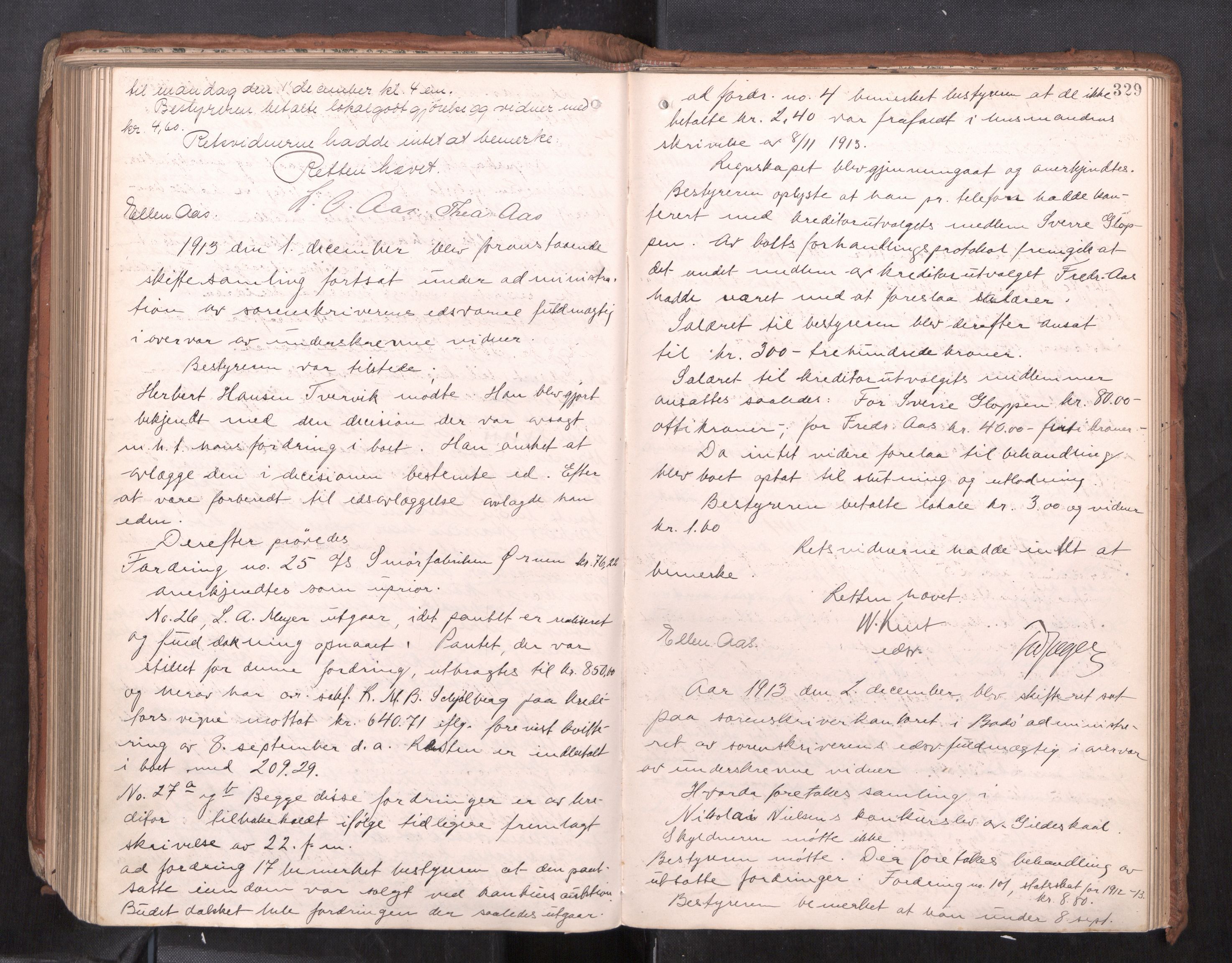 Salten sorenskriveri, AV/SAT-A-4578/1/3/3B/L0012: Skiftebehandlingsprotokoll, 1910-1915, p. 329