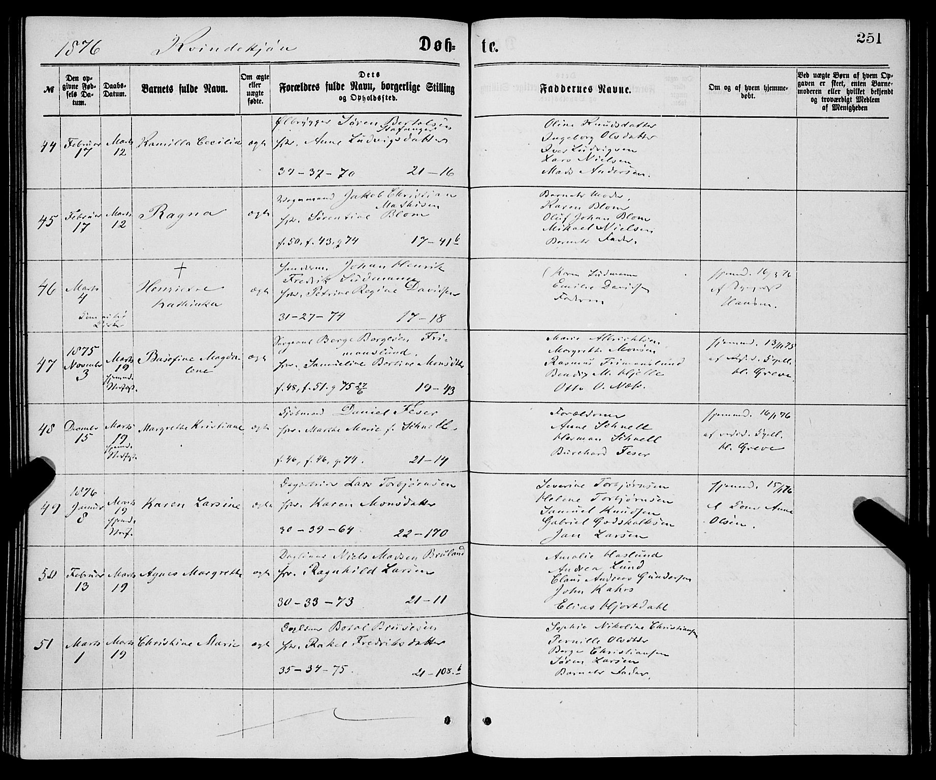 Korskirken sokneprestembete, AV/SAB-A-76101/H/Haa/L0020: Parish register (official) no. B 6, 1871-1878, p. 251