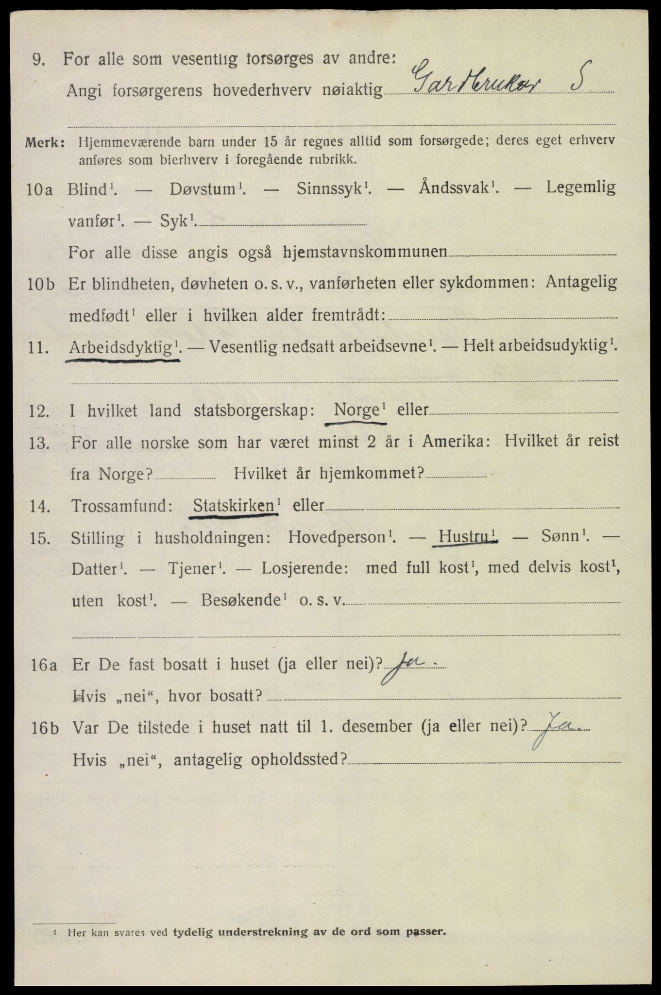SAK, 1920 census for Valle, 1920, p. 2298