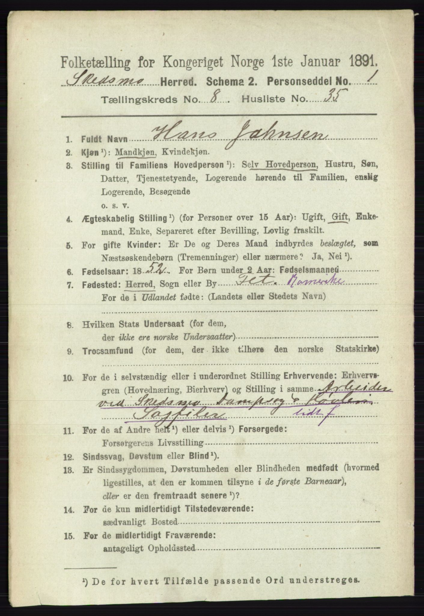 RA, 1891 census for 0231 Skedsmo, 1891, p. 4324