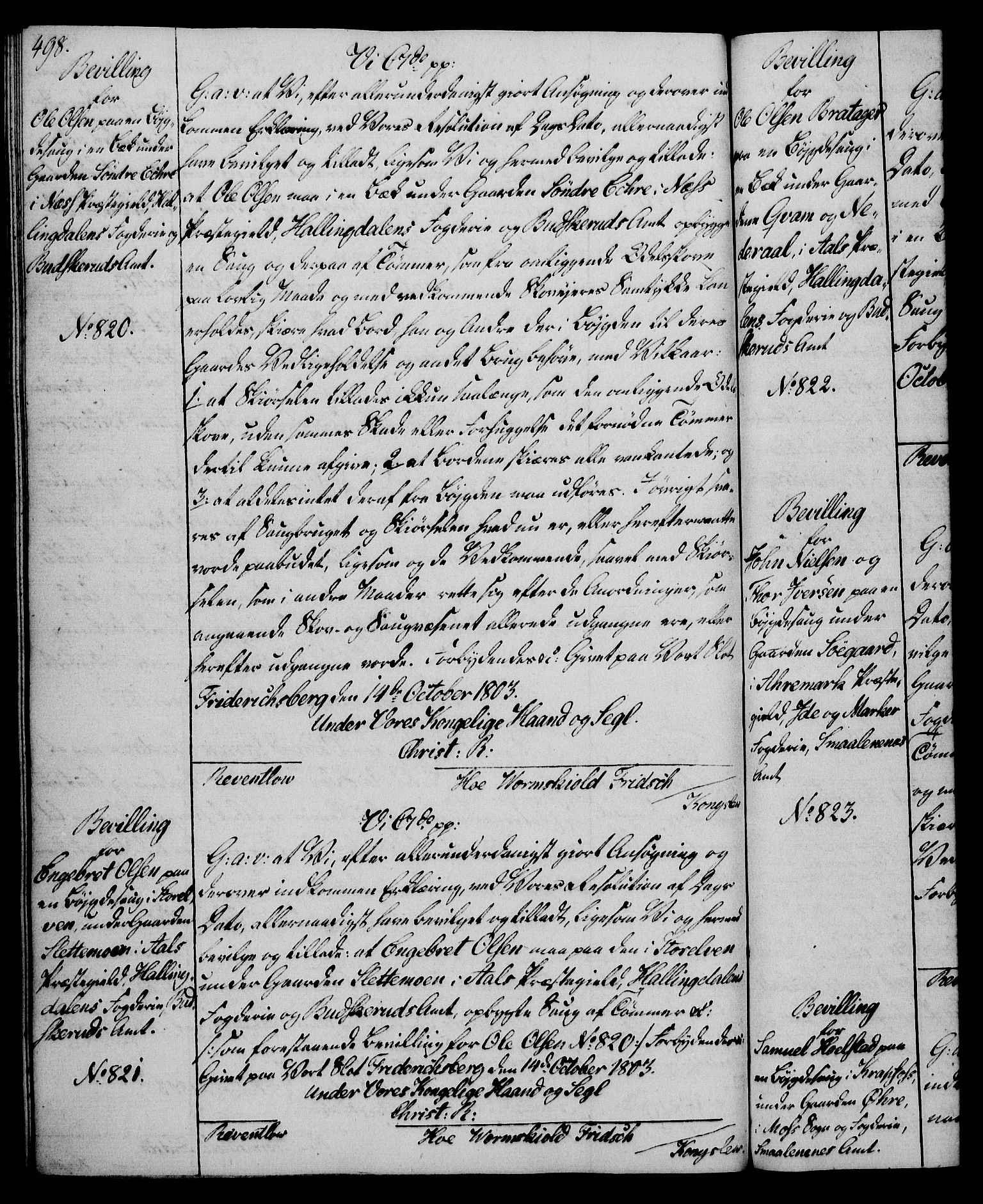 Rentekammeret, Kammerkanselliet, RA/EA-3111/G/Gg/Gga/L0017: Norsk ekspedisjonsprotokoll med register (merket RK 53.17), 1801-1803, p. 498