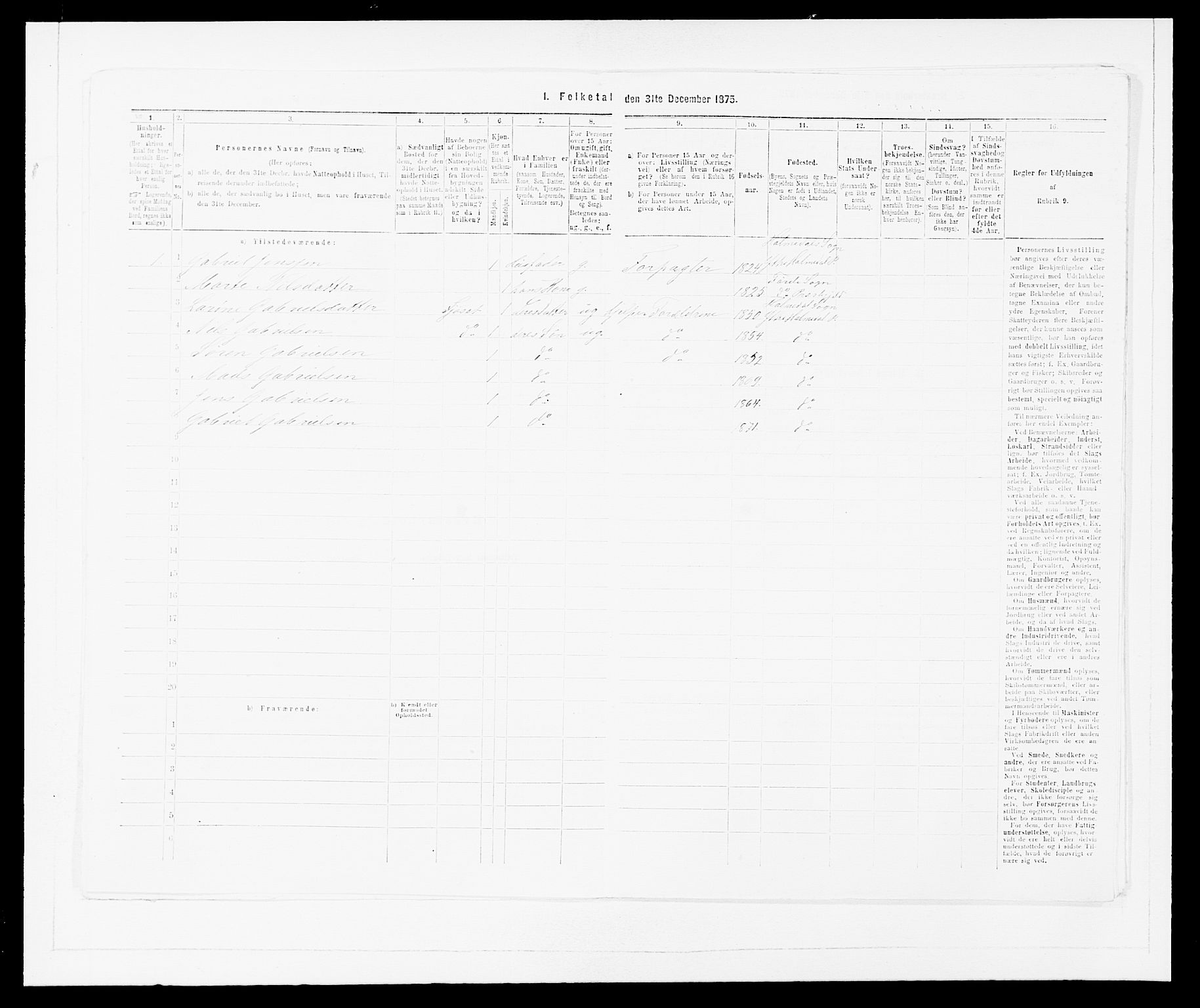 SAB, 1875 census for 1429P Ytre Holmedal, 1875, p. 1004