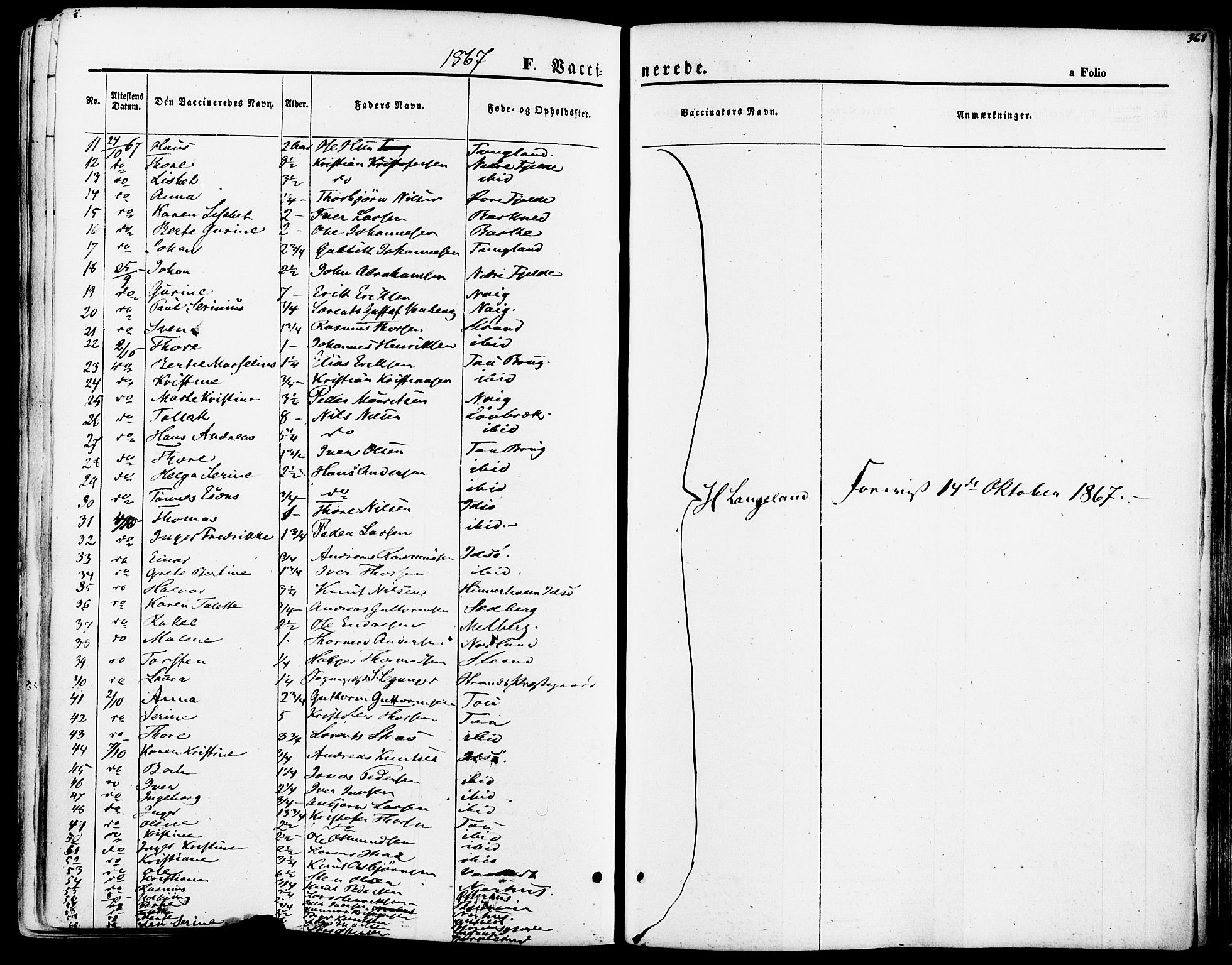Strand sokneprestkontor, SAST/A-101828/H/Ha/Haa/L0007: Parish register (official) no. A 7, 1855-1881, p. 368