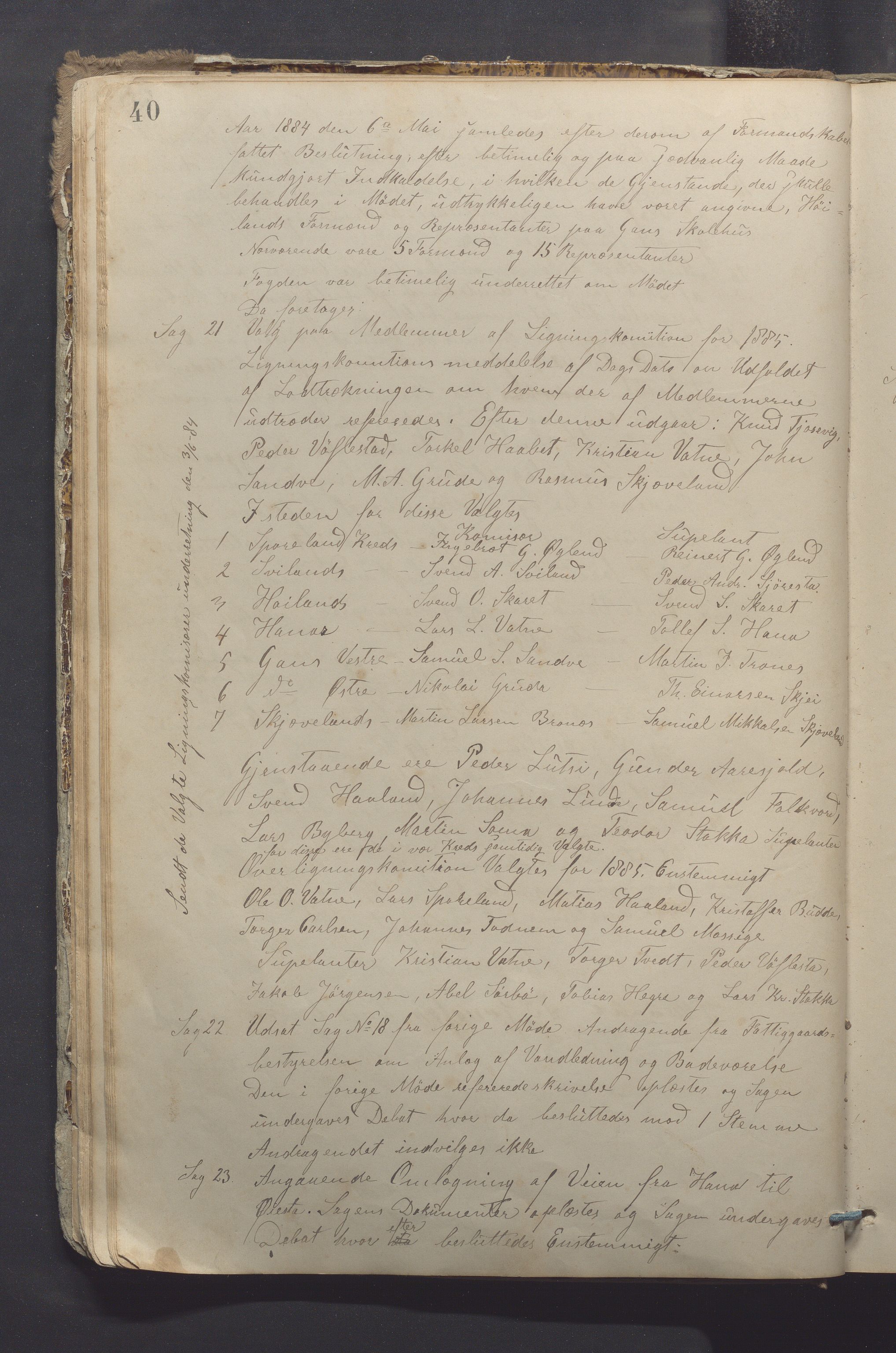 Høyland kommune - Formannskapet, IKAR/K-100046/Aa/L0003: Møtebok, 1883-1895, p. 40