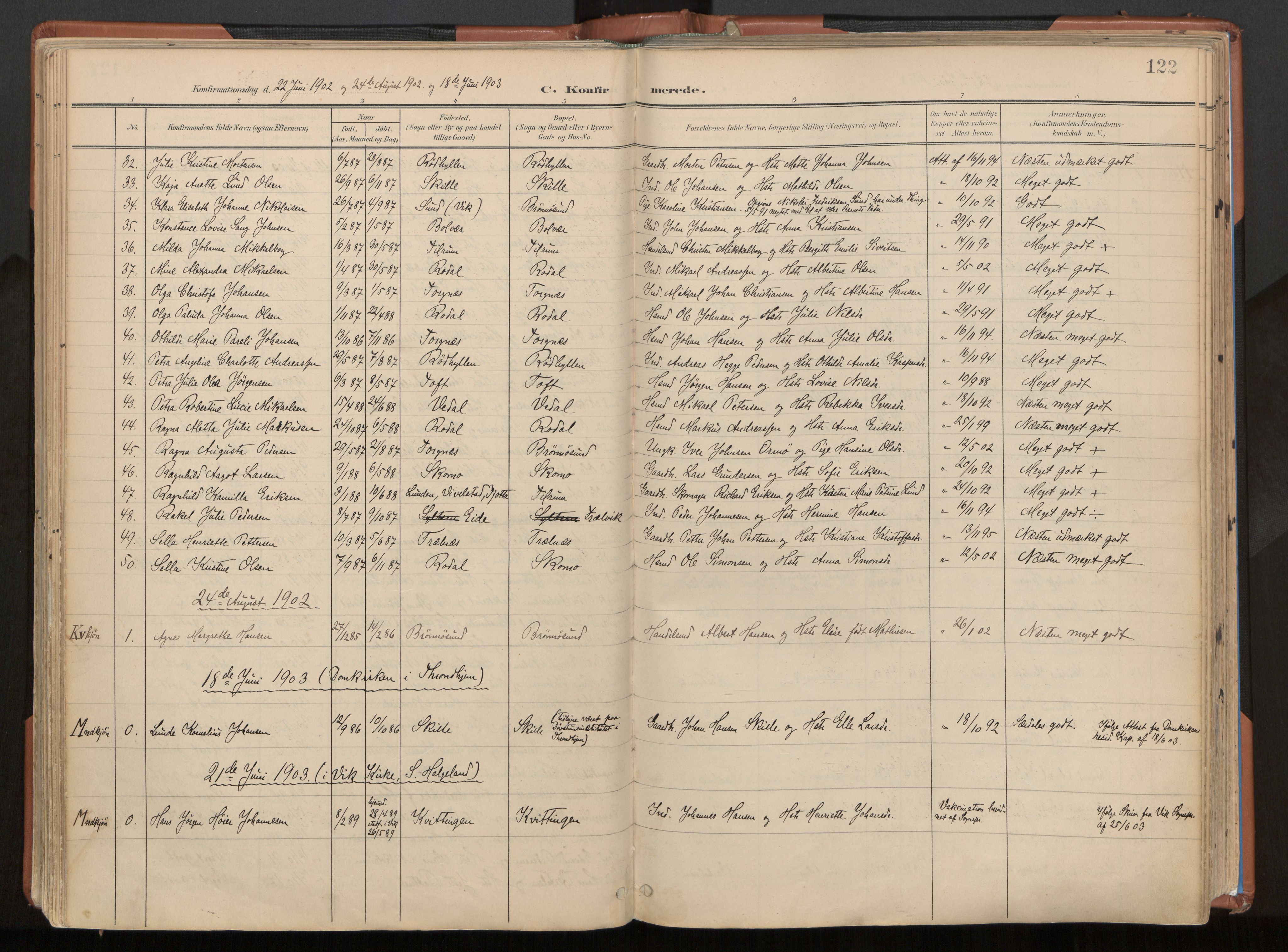 Ministerialprotokoller, klokkerbøker og fødselsregistre - Nordland, AV/SAT-A-1459/813/L0201: Parish register (official) no. 813A11, 1901-1918, p. 122