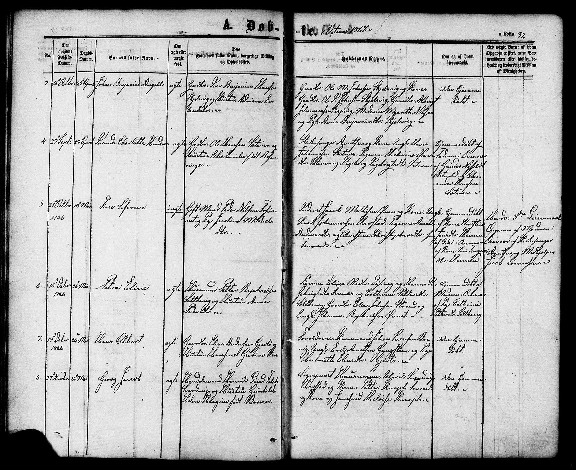 Ministerialprotokoller, klokkerbøker og fødselsregistre - Nordland, SAT/A-1459/810/L0146: Parish register (official) no. 810A08 /1, 1862-1874, p. 32