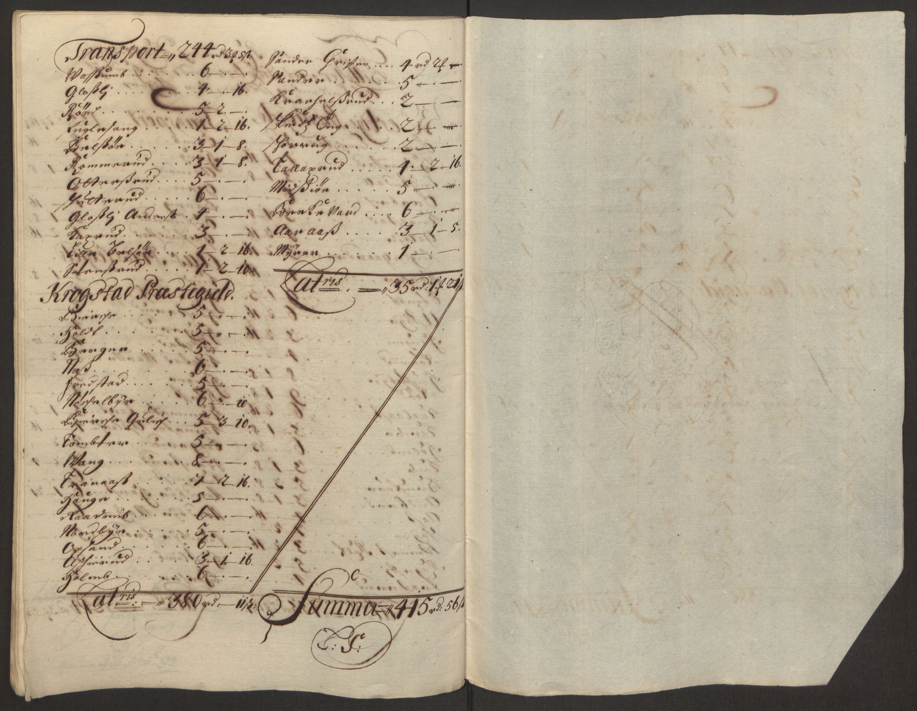 Rentekammeret inntil 1814, Reviderte regnskaper, Fogderegnskap, AV/RA-EA-4092/R10/L0438: Fogderegnskap Aker og Follo, 1694, p. 255