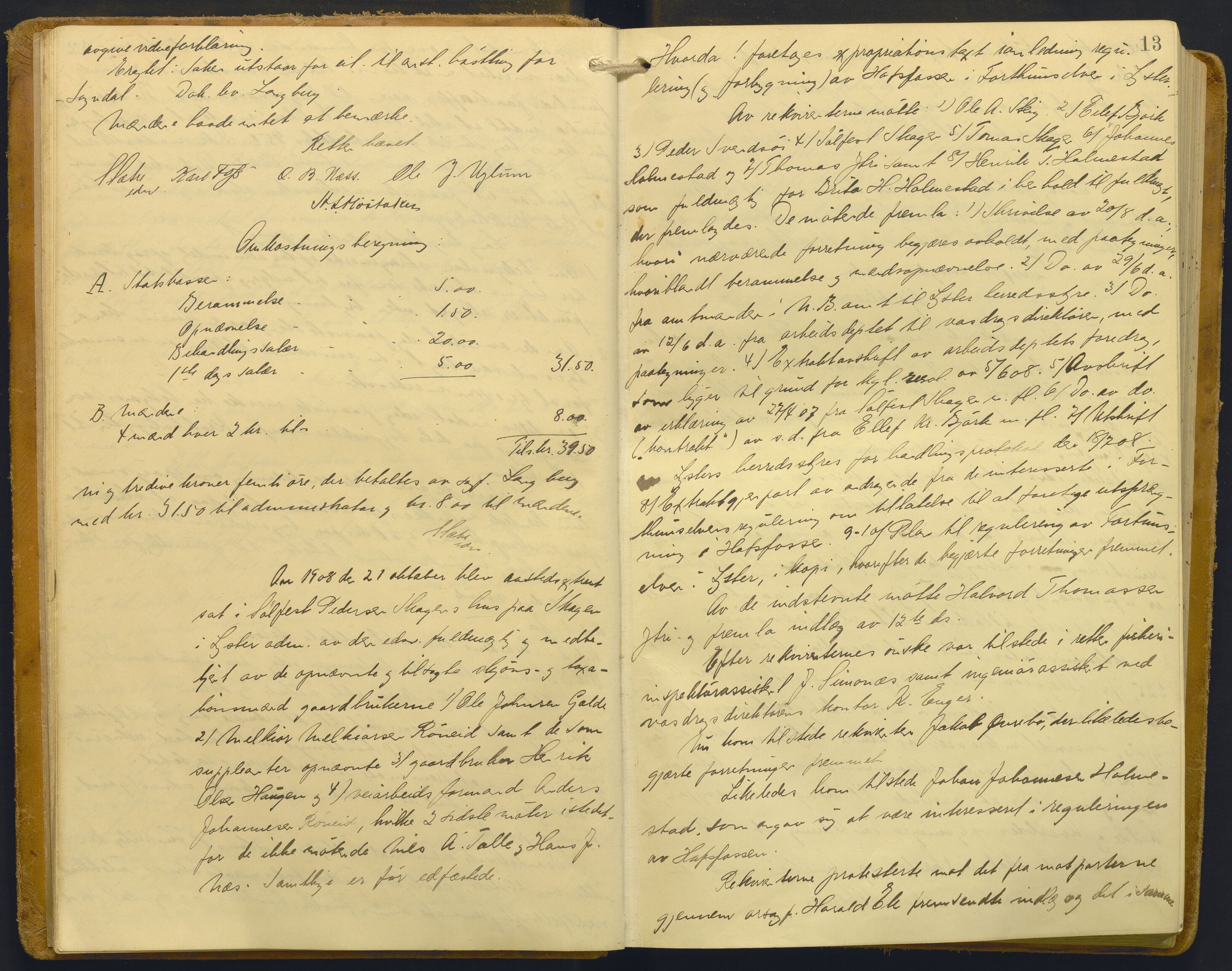 Indre Sogn tingrett, AV/SAB-A-3301/1/F/Fb/Fba/L0014: Sivile og offentlege saker, Bb 10, 1907-1922, p. 12b-13a
