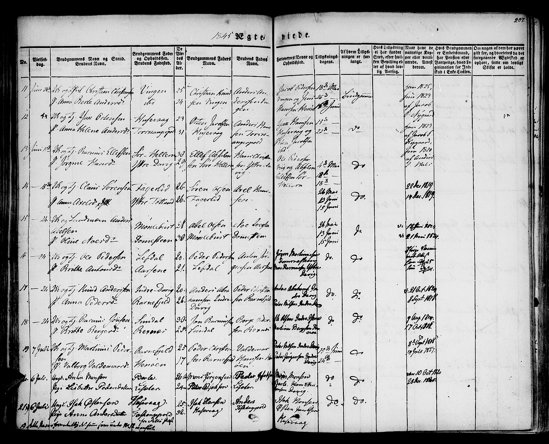 Davik sokneprestembete, AV/SAB-A-79701/H/Haa/Haaa/L0004: Parish register (official) no. A 4, 1830-1849, p. 207