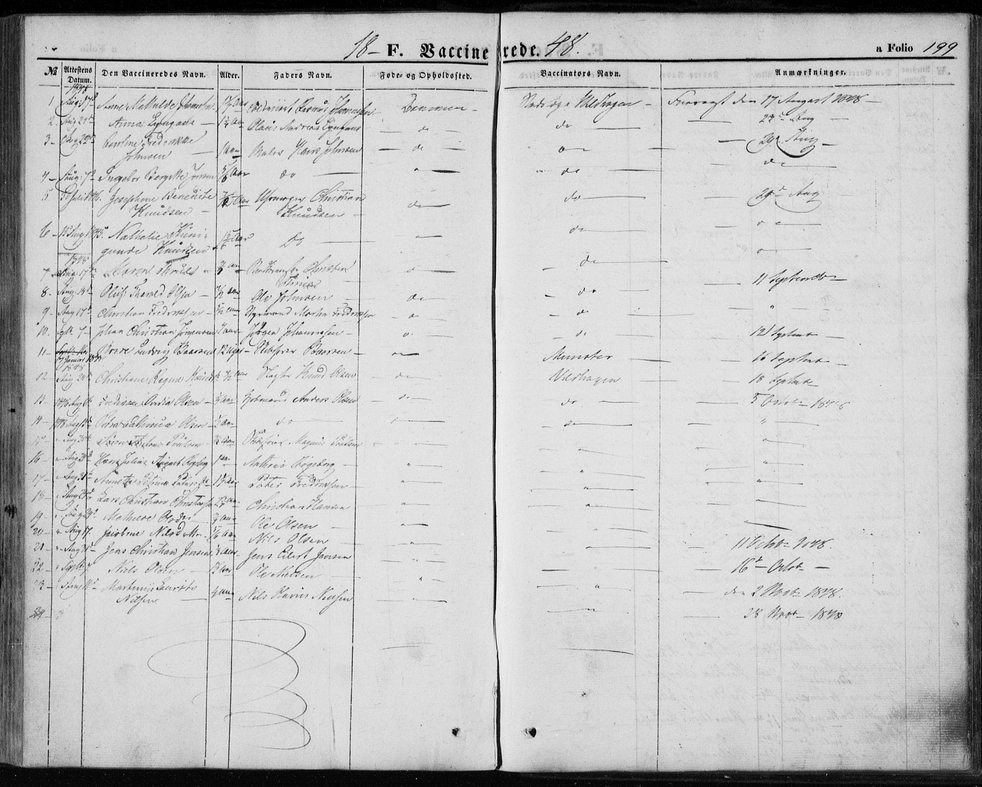 Strømsø kirkebøker, SAKO/A-246/F/Fa/L0017: Parish register (official) no. I 17, 1848-1865, p. 199