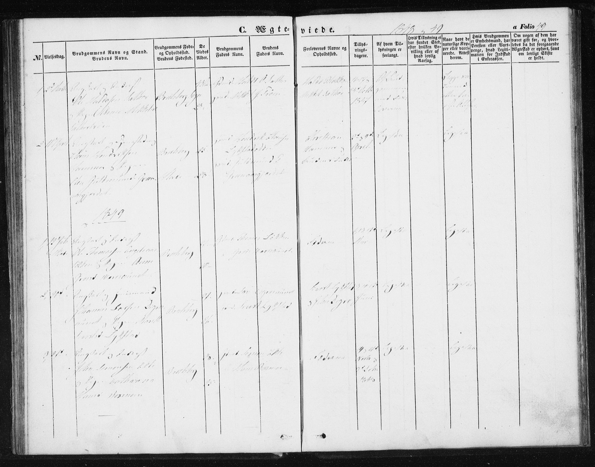Ministerialprotokoller, klokkerbøker og fødselsregistre - Sør-Trøndelag, SAT/A-1456/608/L0332: Parish register (official) no. 608A01, 1848-1861, p. 49