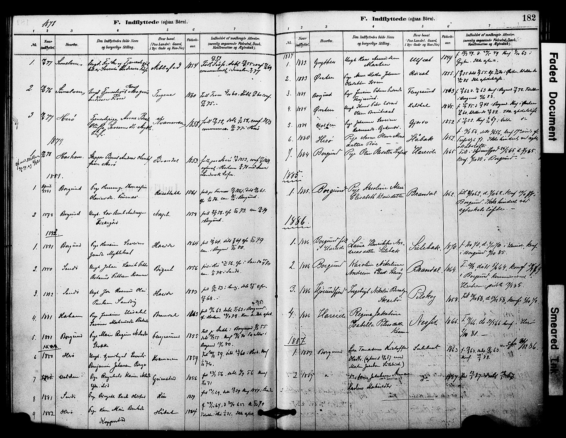 Ministerialprotokoller, klokkerbøker og fødselsregistre - Møre og Romsdal, SAT/A-1454/510/L0122: Parish register (official) no. 510A02, 1878-1897, p. 182