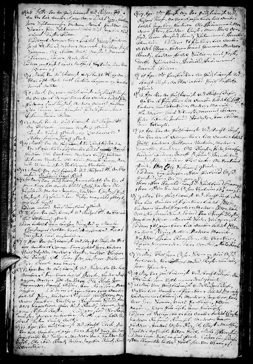 Ministerialprotokoller, klokkerbøker og fødselsregistre - Sør-Trøndelag, SAT/A-1456/646/L0603: Parish register (official) no. 646A01, 1700-1734, p. 8