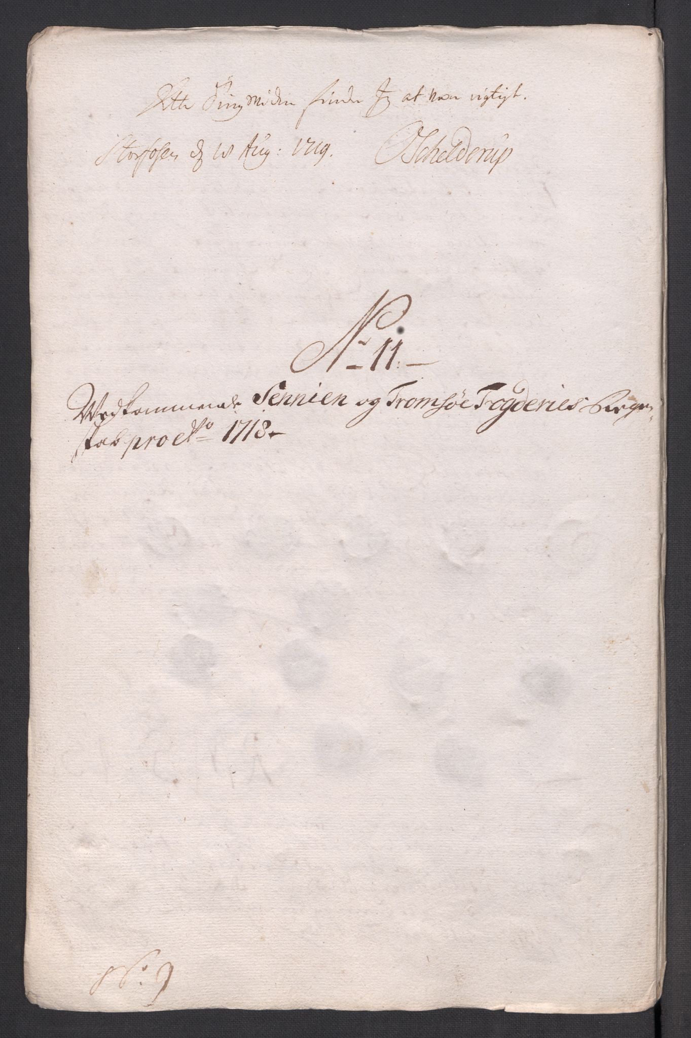 Rentekammeret inntil 1814, Reviderte regnskaper, Fogderegnskap, RA/EA-4092/R68/L4764: Fogderegnskap Senja og Troms, 1718, p. 110