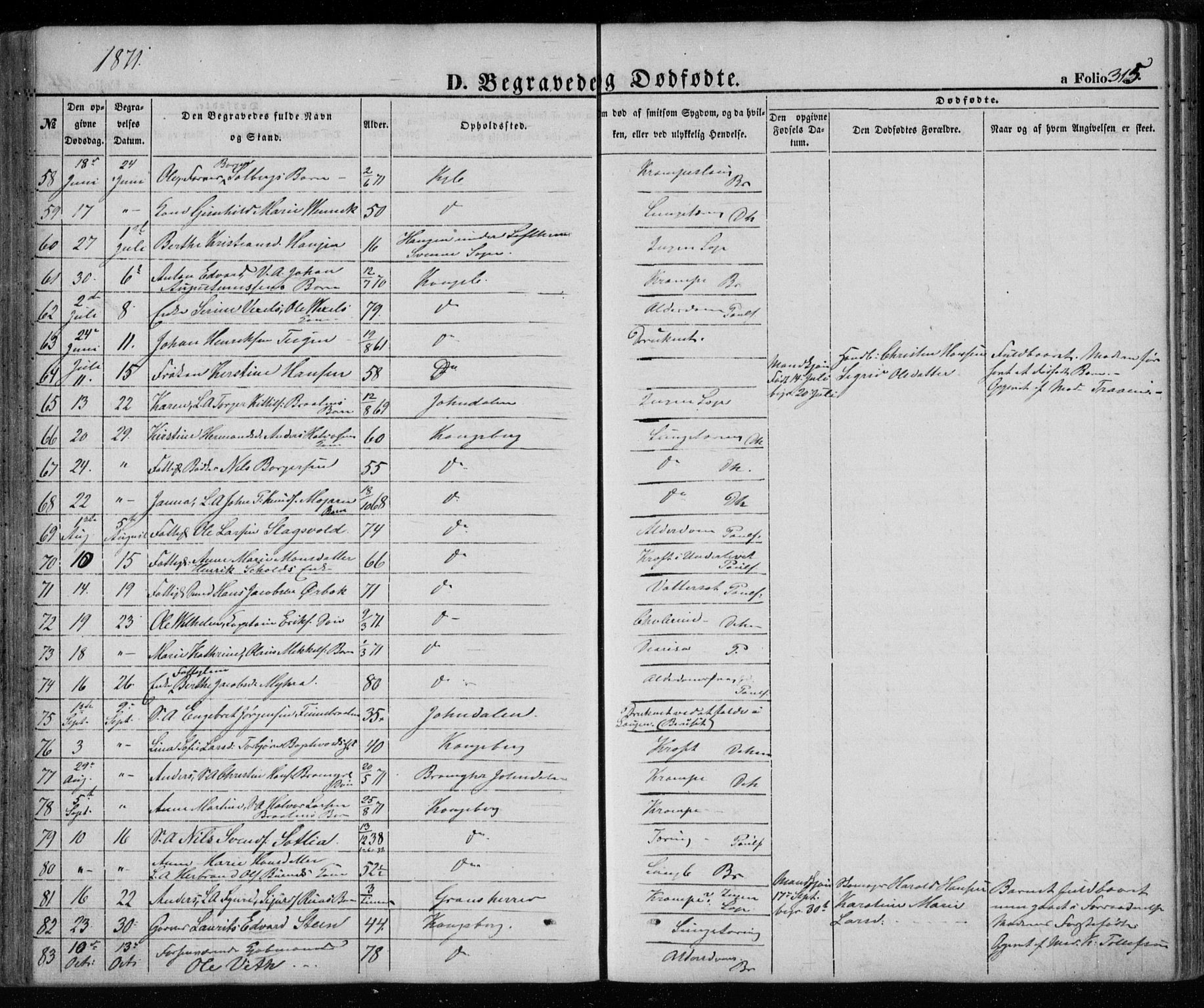 Kongsberg kirkebøker, AV/SAKO-A-22/G/Ga/L0003: Parish register (copy) no. 3, 1859-1875, p. 315