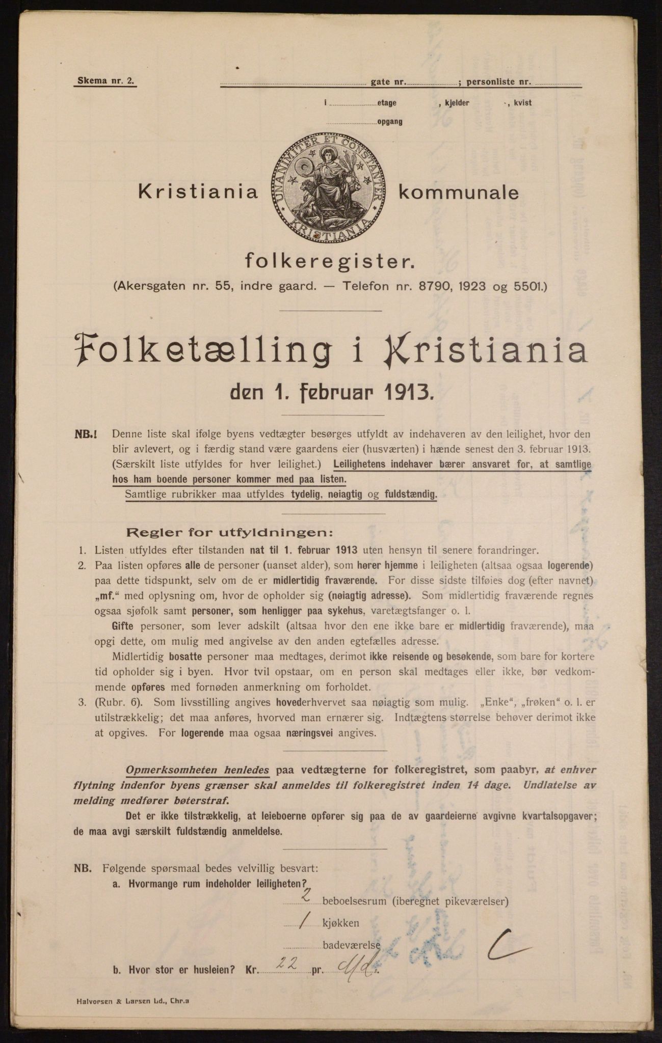 OBA, Municipal Census 1913 for Kristiania, 1913, p. 57391